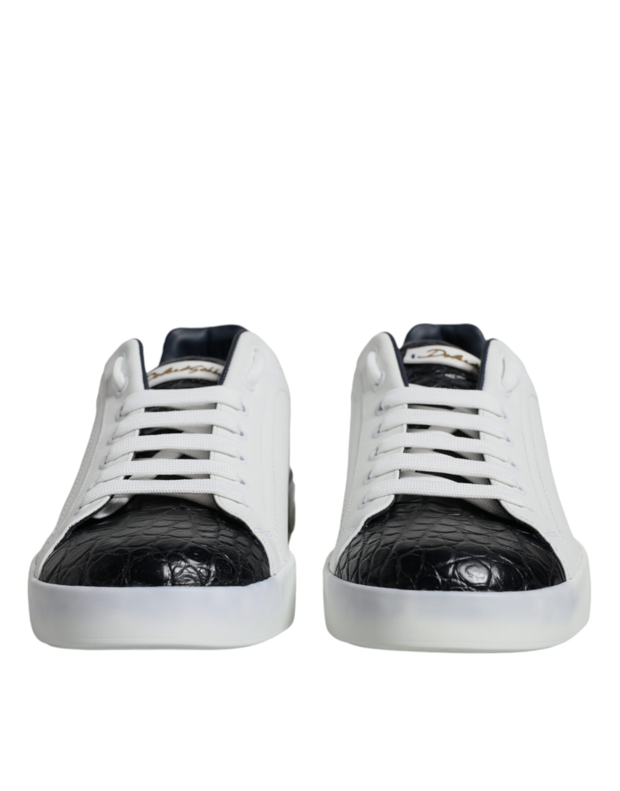Dolce & Gabbana White Leather Logo Portofino Sneaker Shoes LUNESCAPE