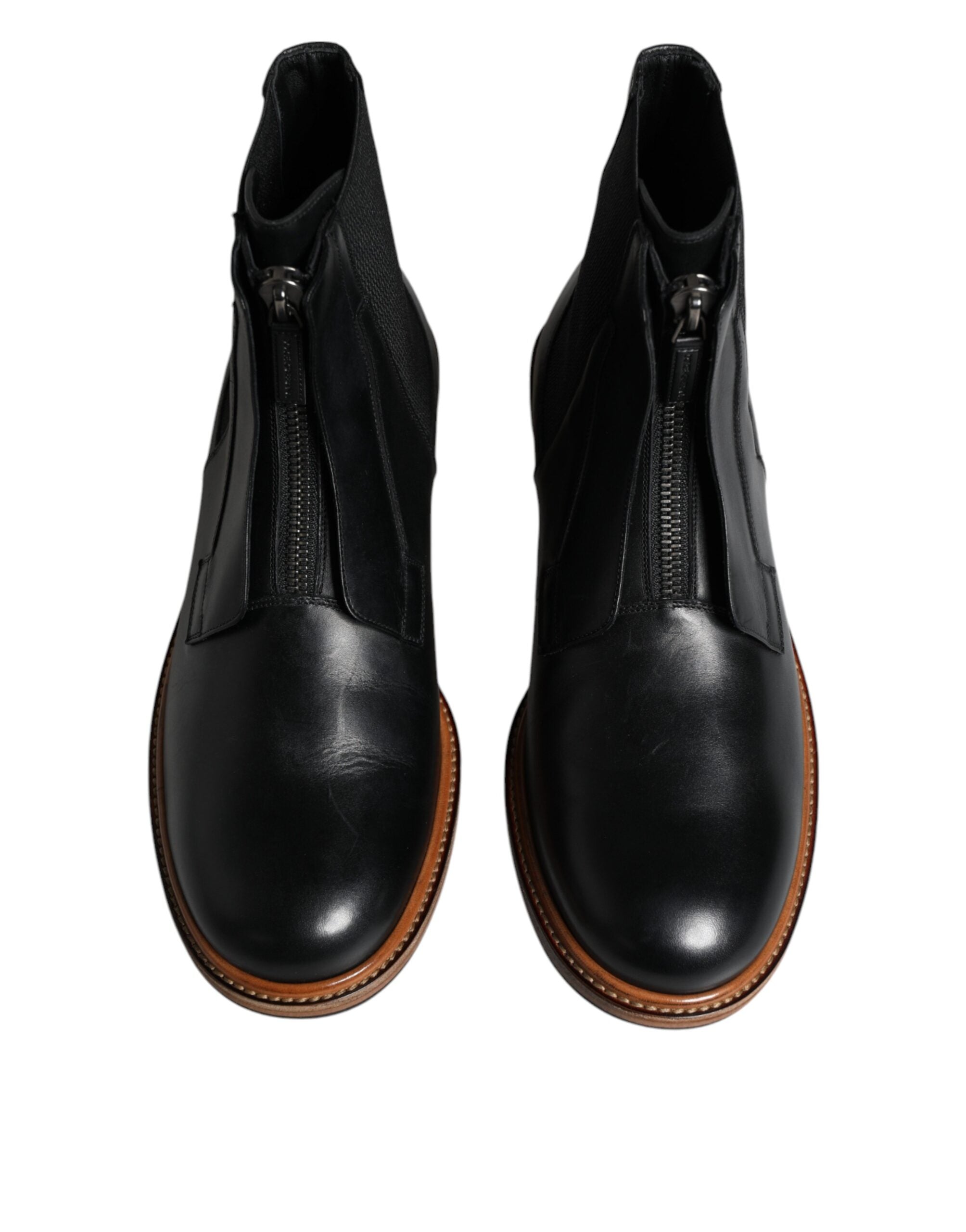 Dolce & Gabbana Black Leather Chelsea Boot for Men LUNESCAPE