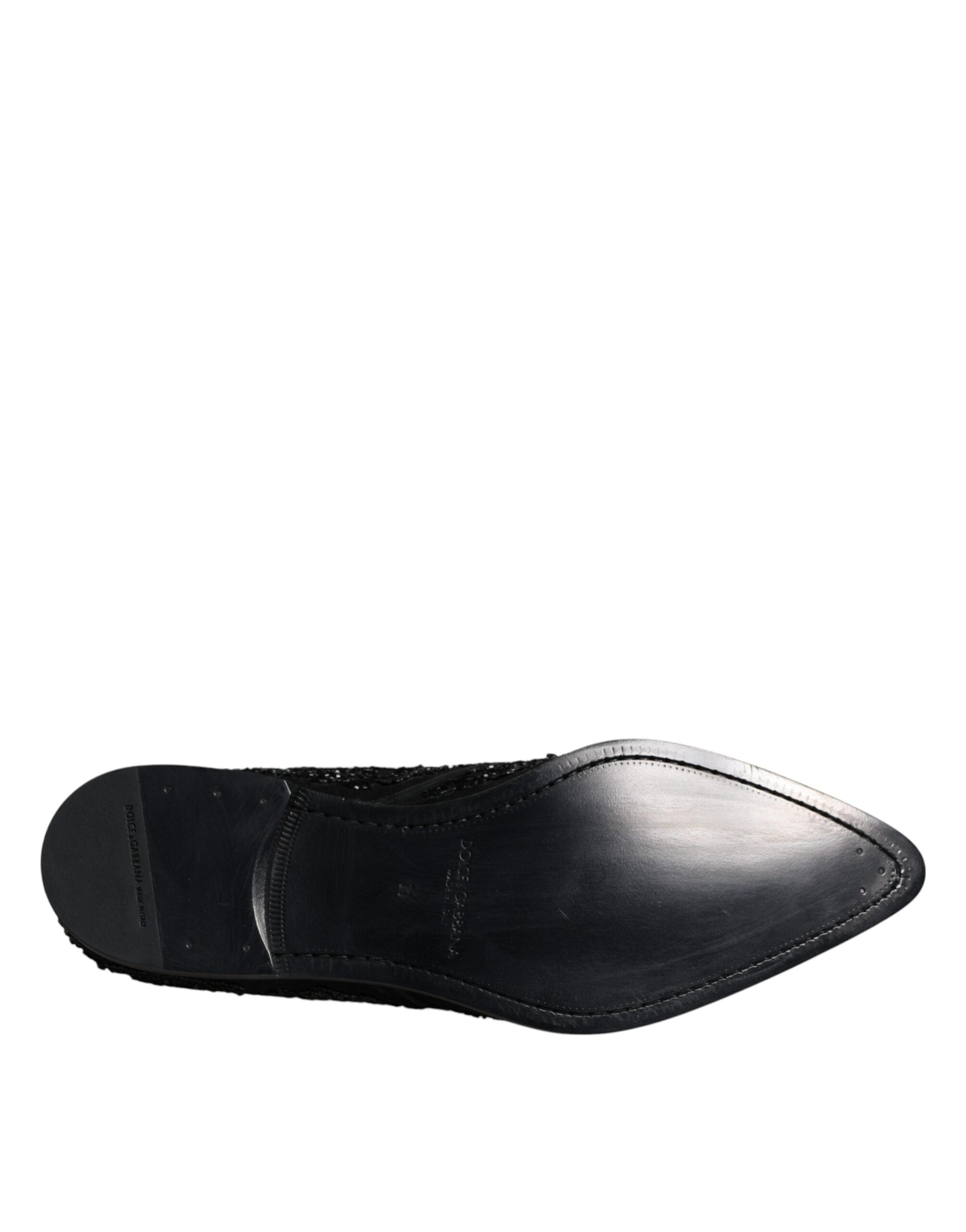 Dolce & Gabbana Black Embellished Suede Derby Formal Shoes LUNESCAPE