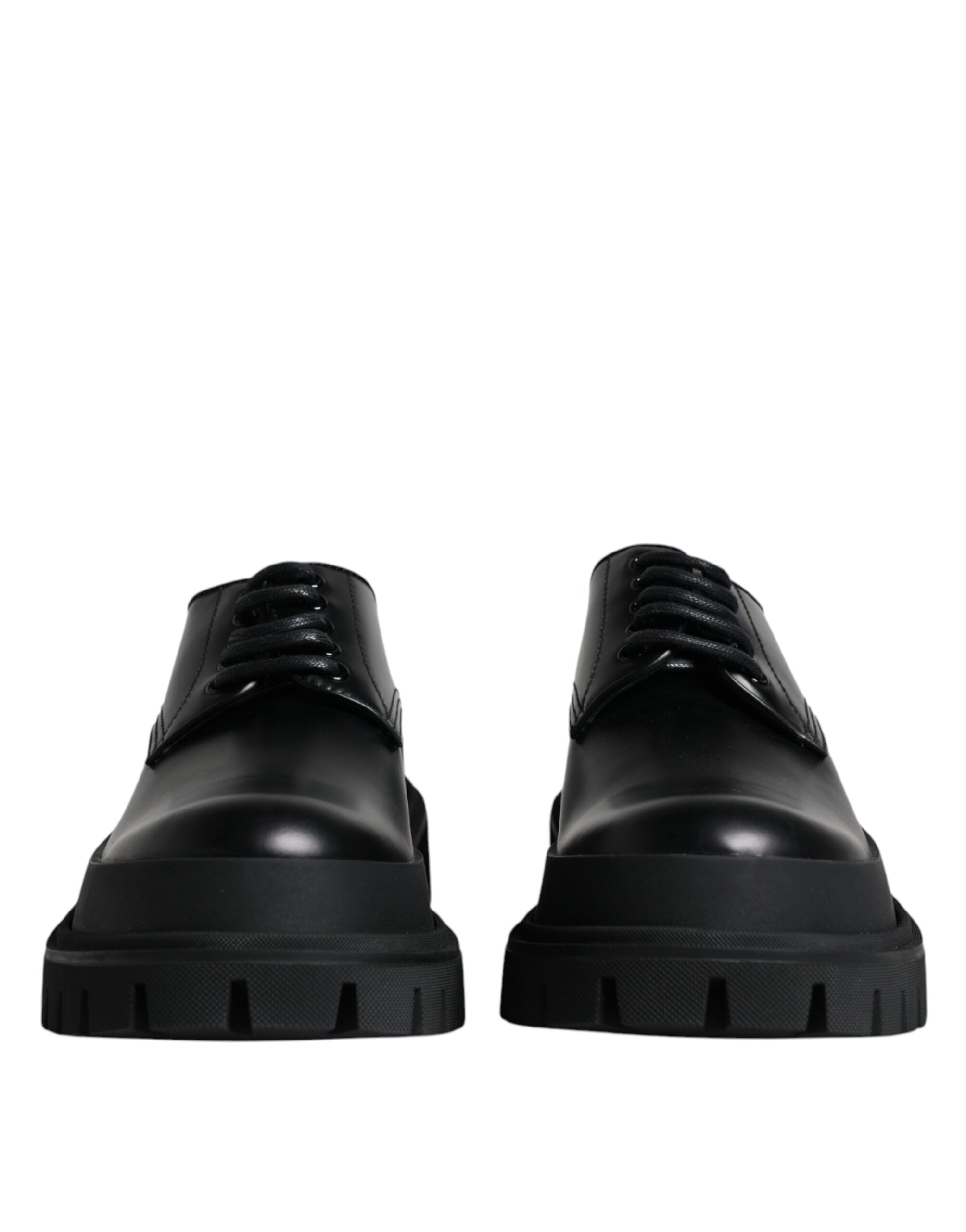 Dolce & Gabbana Black Leather Lace Up Trekking Dress Shoes LUNESCAPE