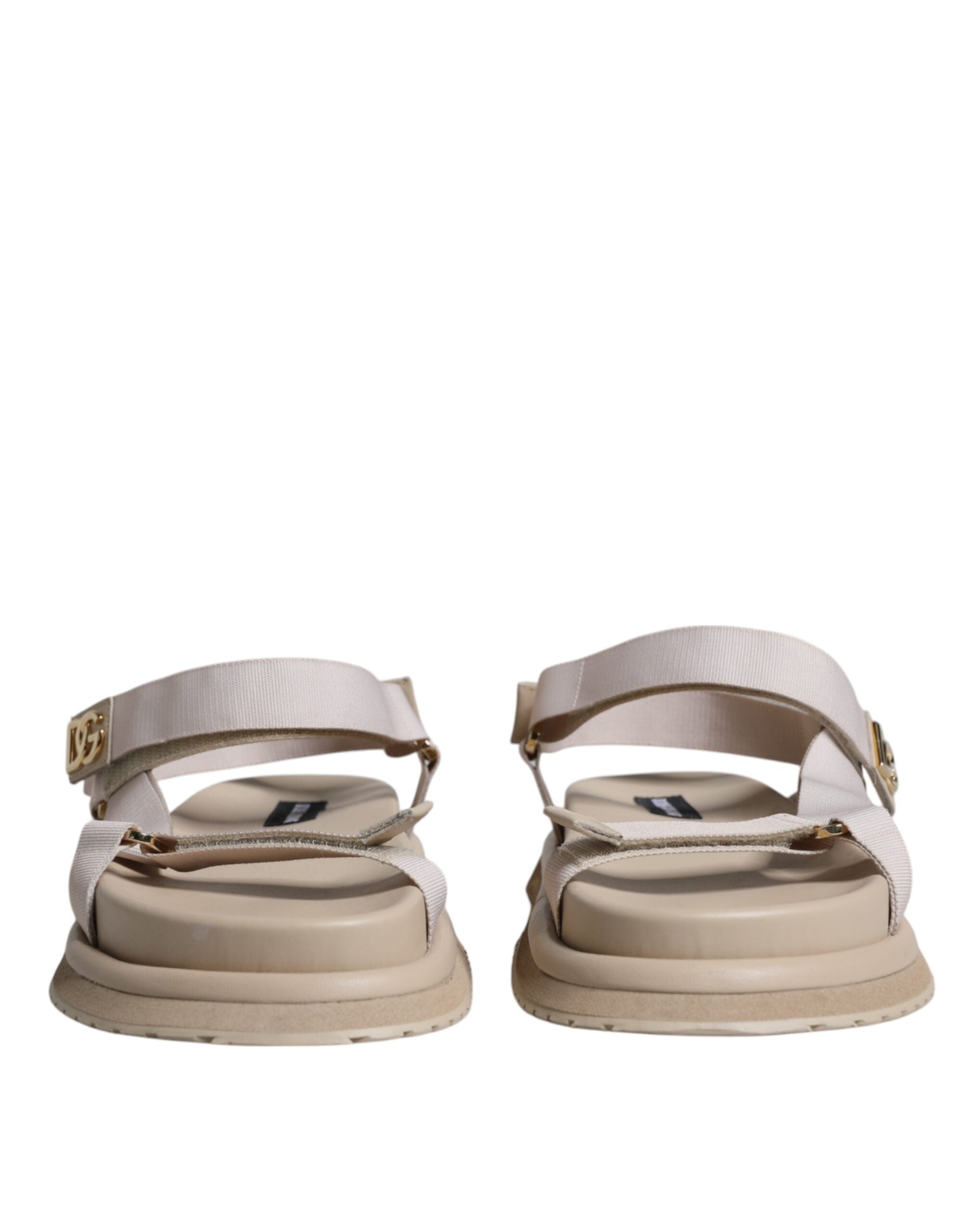 Dolce & Gabbana Beige Nappa Devotion Strap Men Sandals Shoes LUNESCAPE
