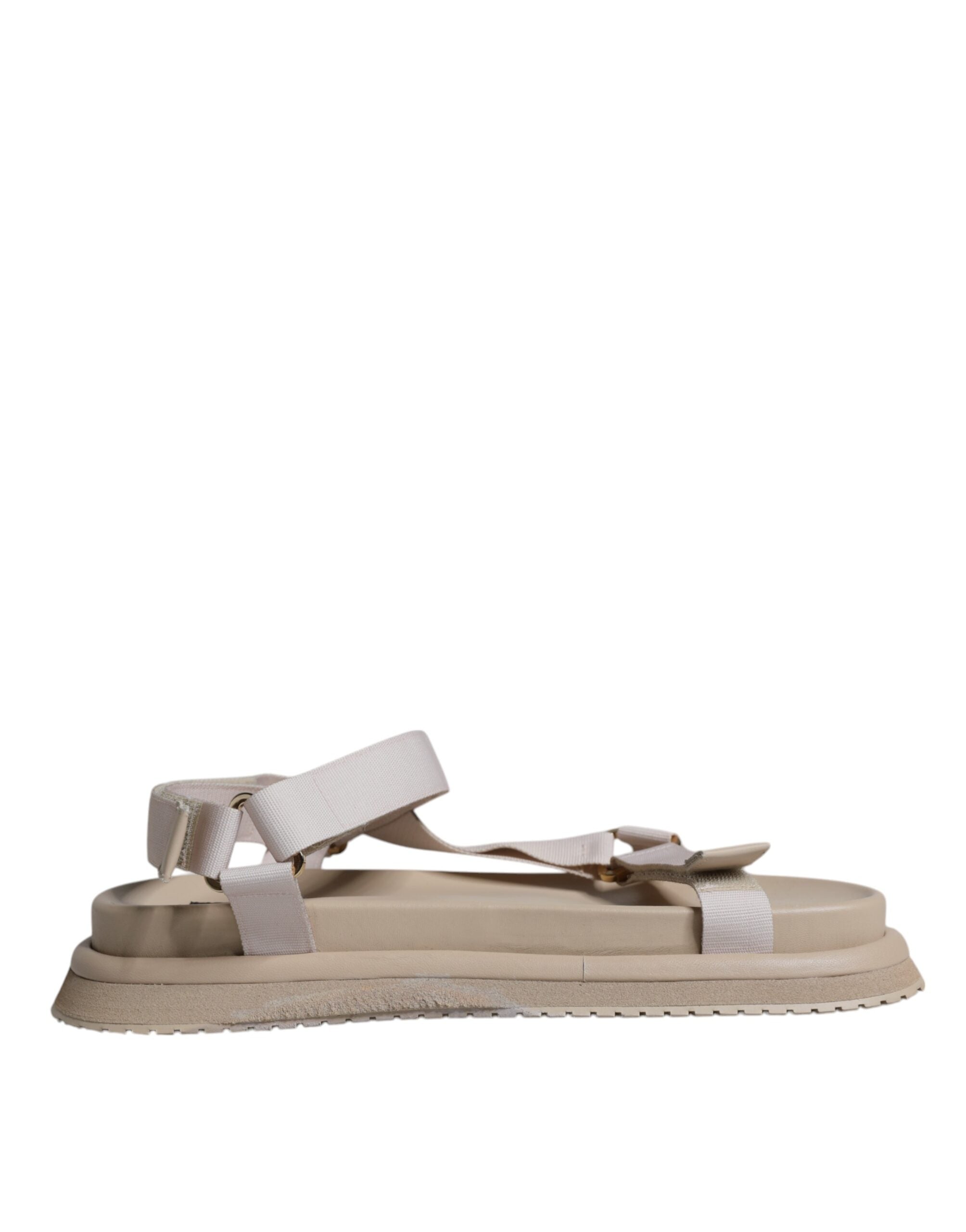 Dolce & Gabbana Beige Nappa Devotion Strap Men Sandals Shoes LUNESCAPE