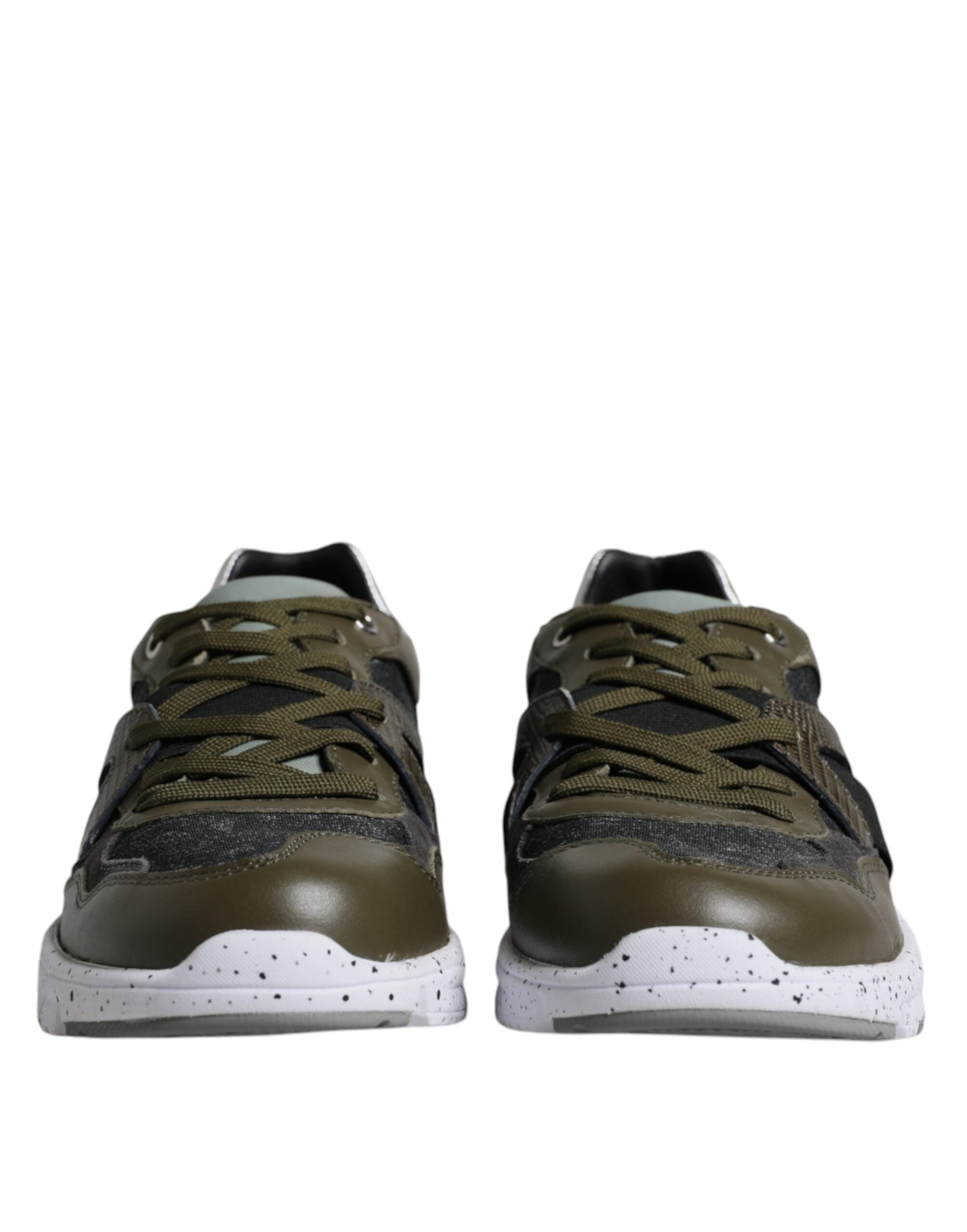 Dolce & Gabbana Multicolor Canvas Leather Low Top Sneaker Shoes LUNESCAPE
