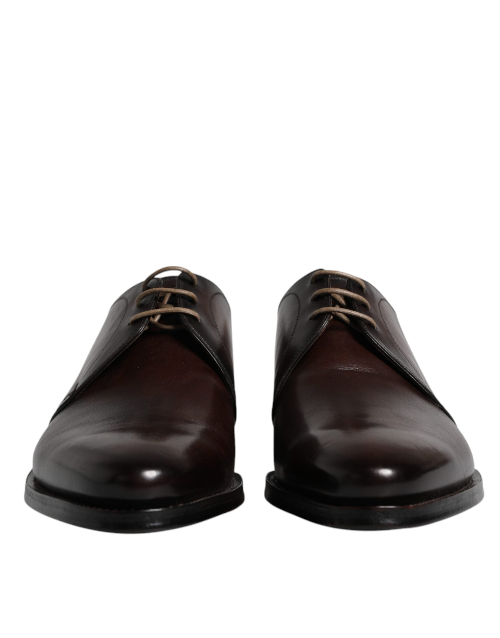 Dolce & Gabbana Black Leather Lace Up Men Derby Formal Shoes LUNESCAPE