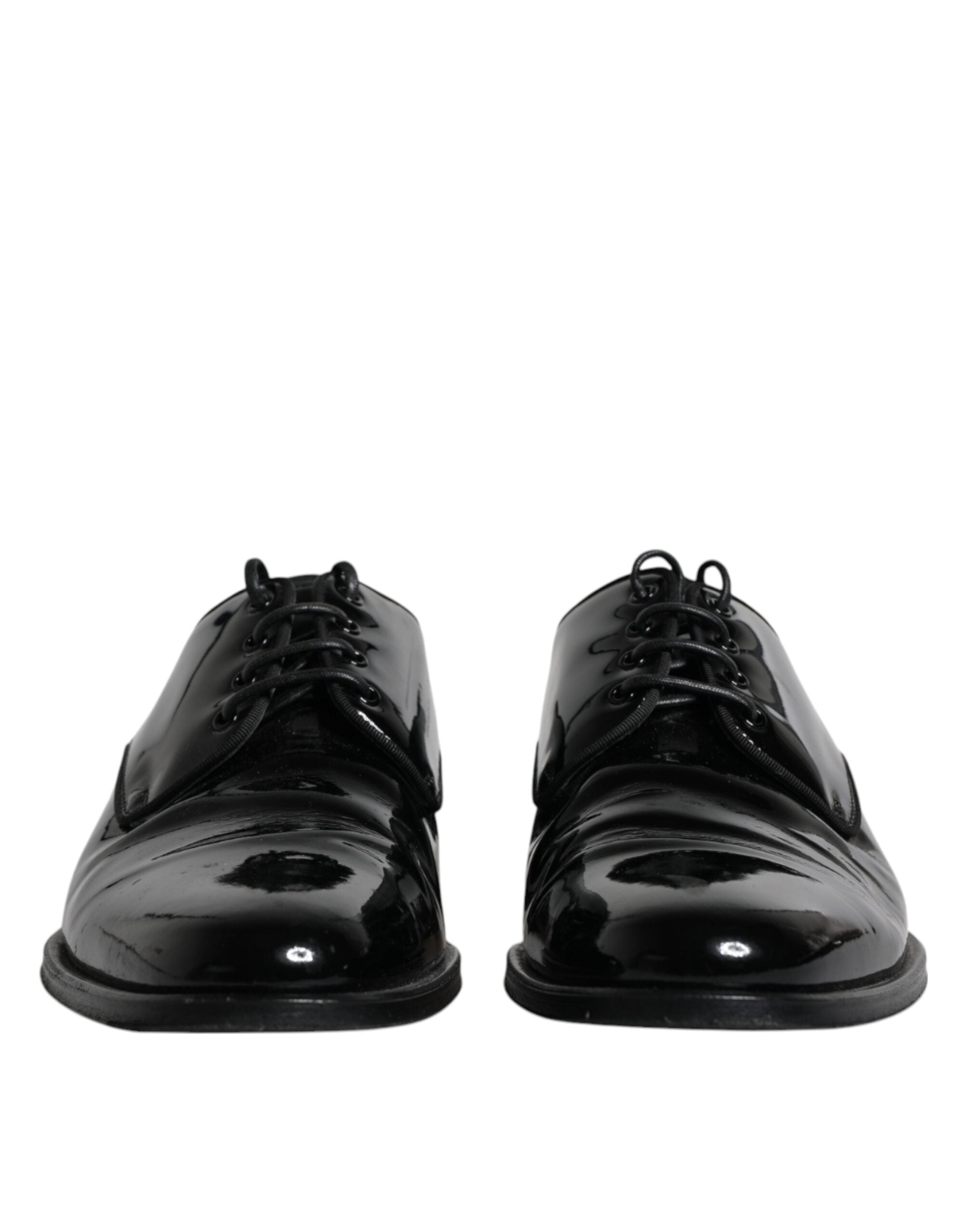 Dolce & Gabbana Black Leather Lace Up Men Derby Formal Shoes LUNESCAPE