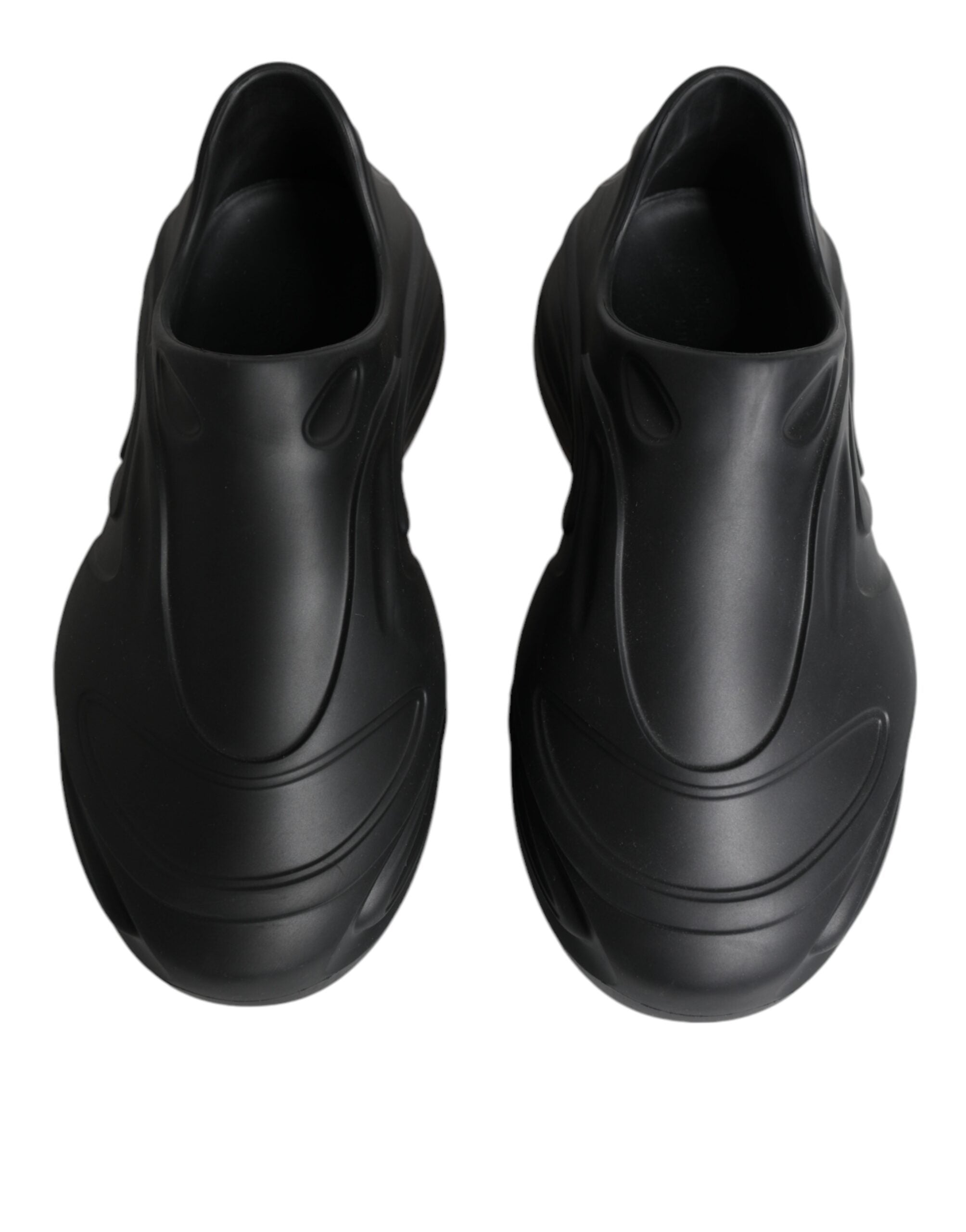 Dolce & Gabbana Black Foiled Rubber Toy Low Top Sneakers Shoes LUNESCAPE