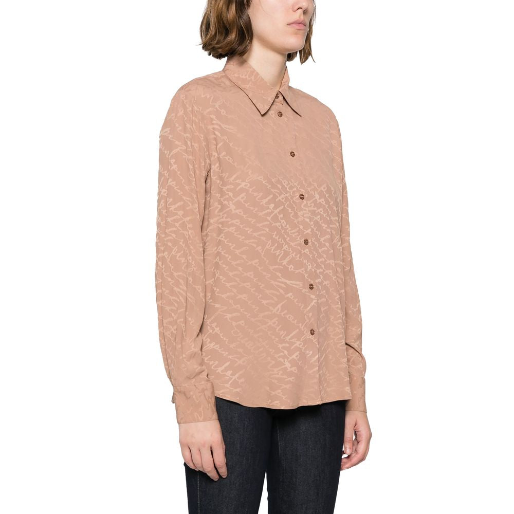 PINKO Beige Acetate Shirt LUNESCAPE