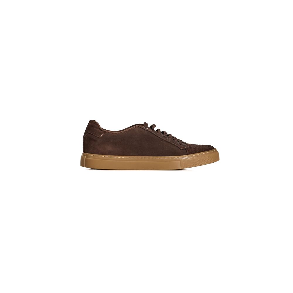 Roberto Pepe Luxury Brown Calfskin Men Sneaker LUNESCAPE