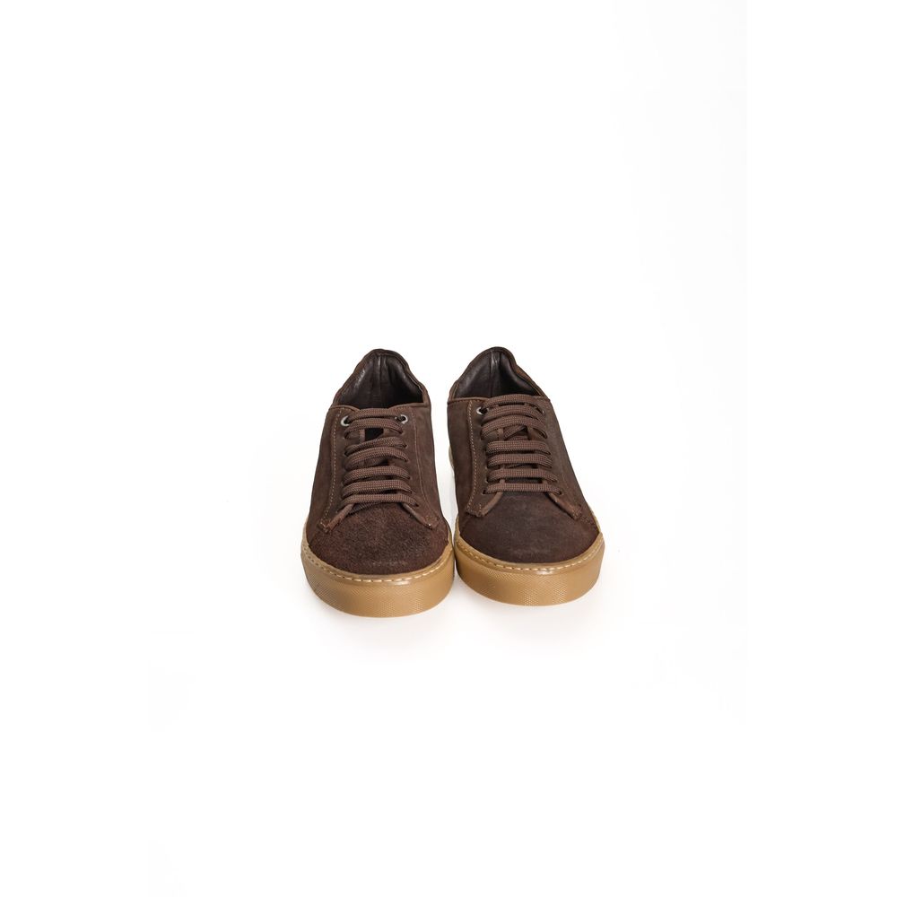 Roberto Pepe Luxury Brown Calfskin Men Sneaker LUNESCAPE