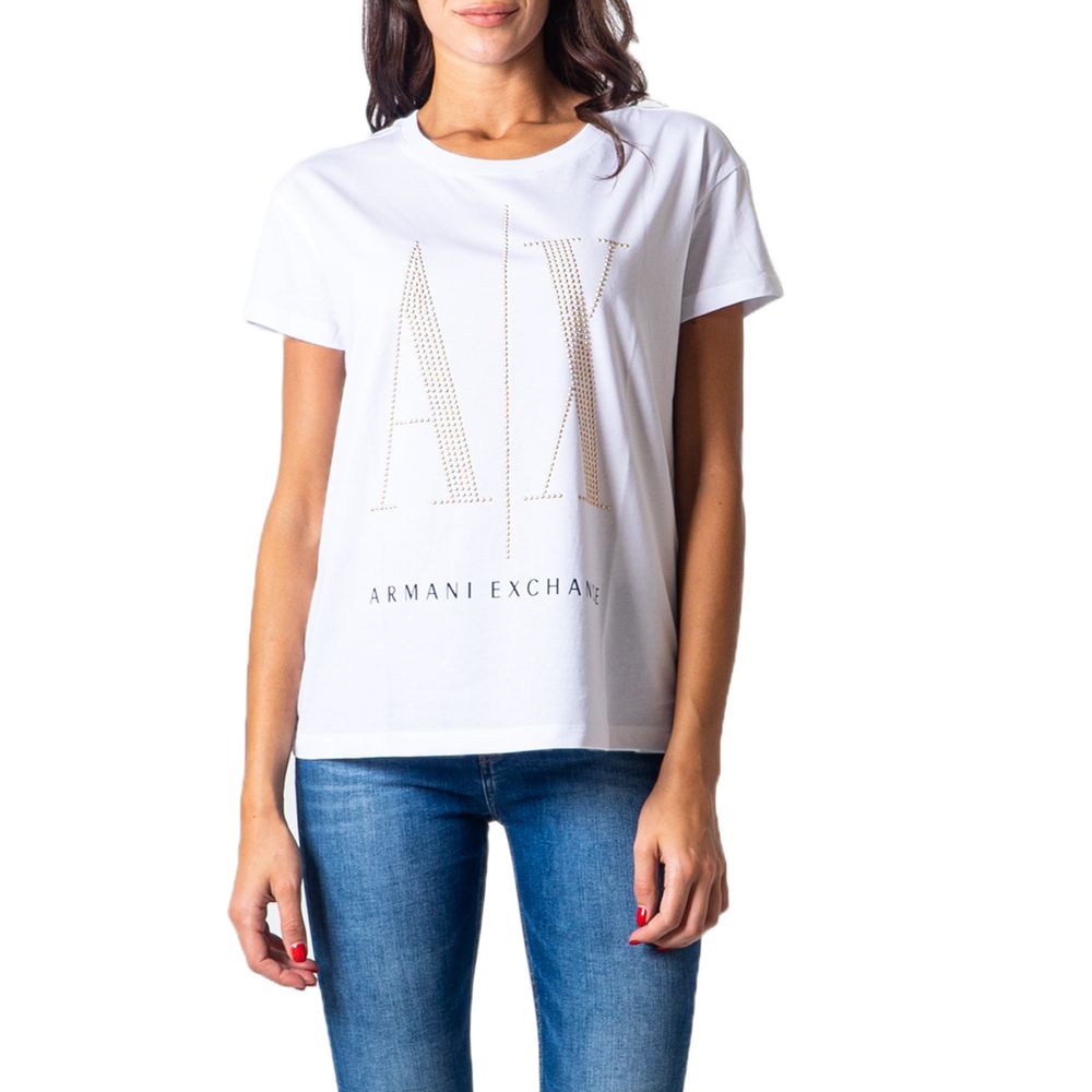 Armani Exchange White Cotton Tops & T-Shirt LUNESCAPE