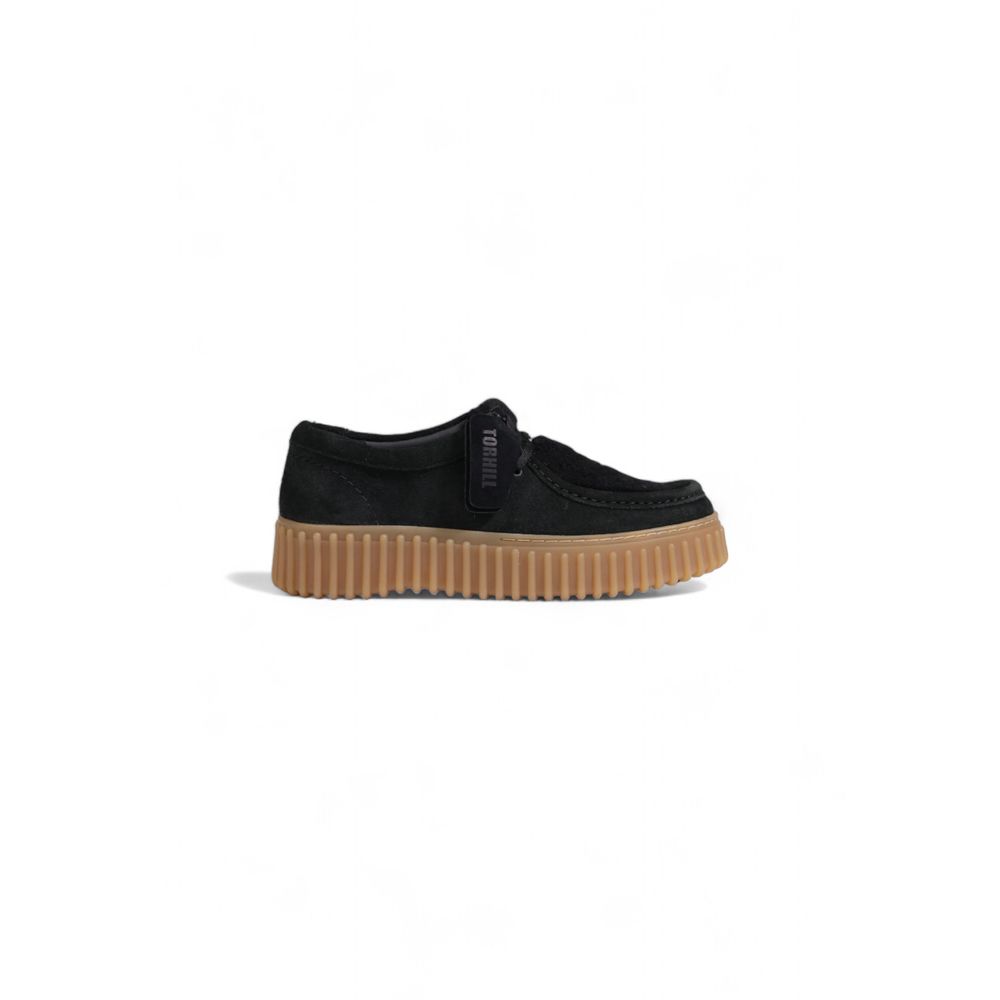 Clarks Black Sponge Flat Shoe LUNESCAPE