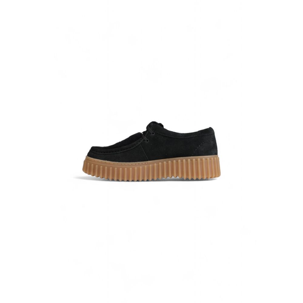 Clarks Black Sponge Flat Shoe LUNESCAPE