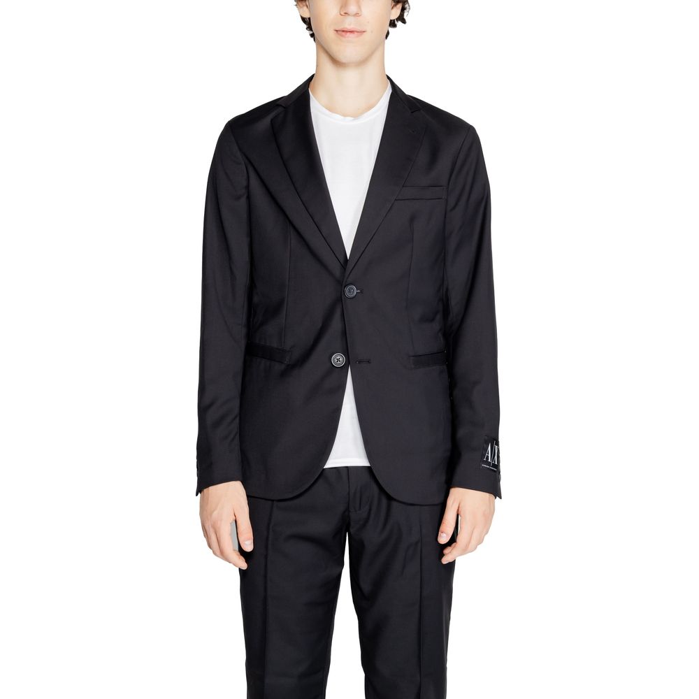 Armani Exchange Black Polyester Blazer LUNESCAPE