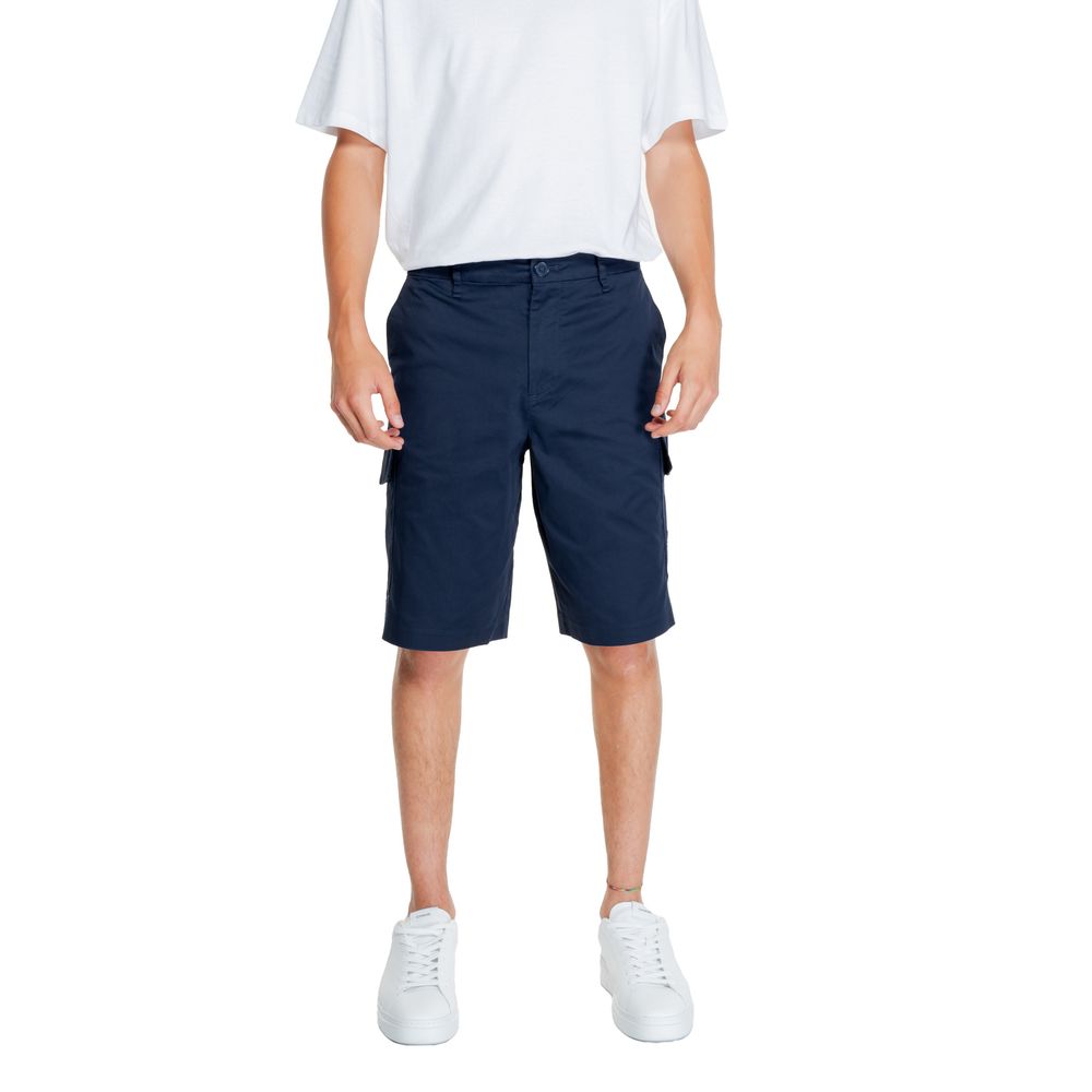 Armani Exchange Blue Cotton Bermuda Short for Men LUNESCAPE