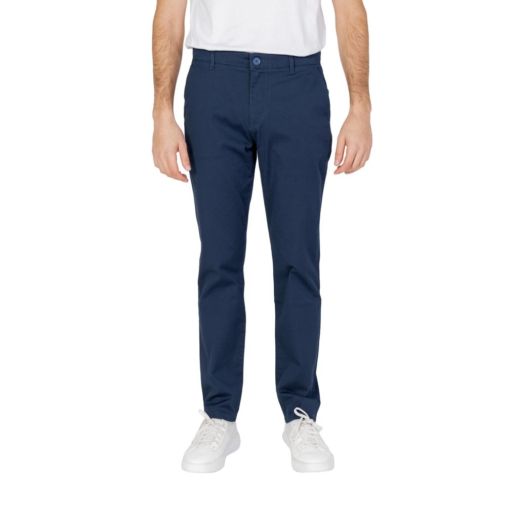 Armani Exchange Blue Cotton Pant LUNESCAPE