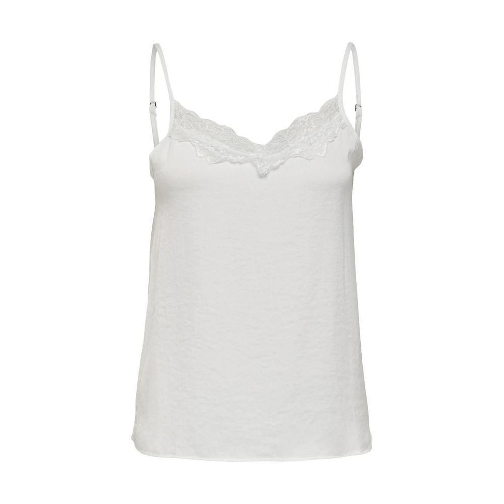 Jacqueline De Yong White Polyester Tank Top LUNESCAPE