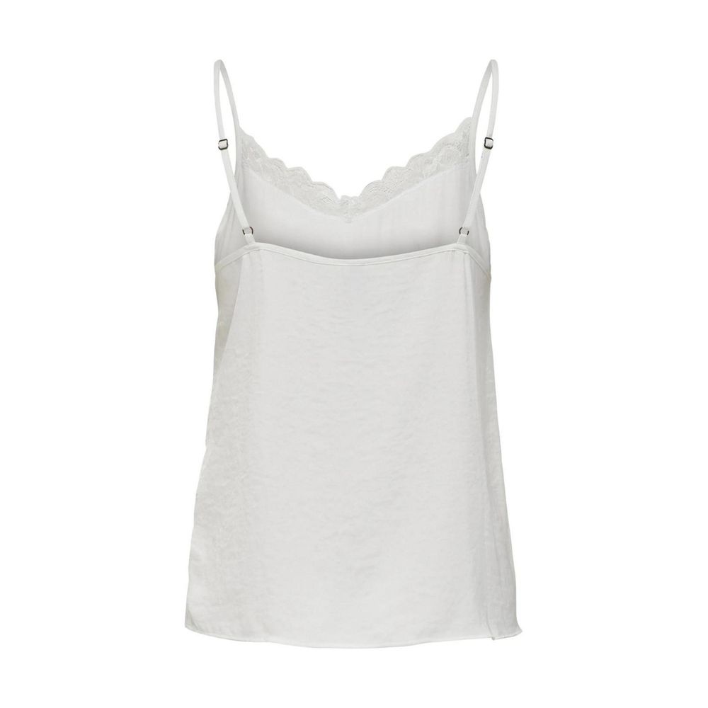 Jacqueline De Yong White Polyester Tank Top LUNESCAPE