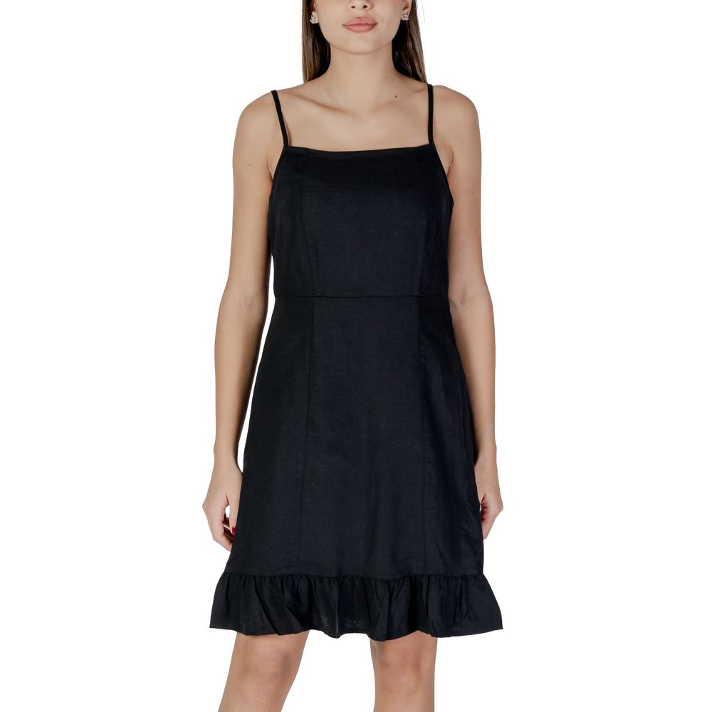 B.Young Black Linen Midi LUNESCAPE