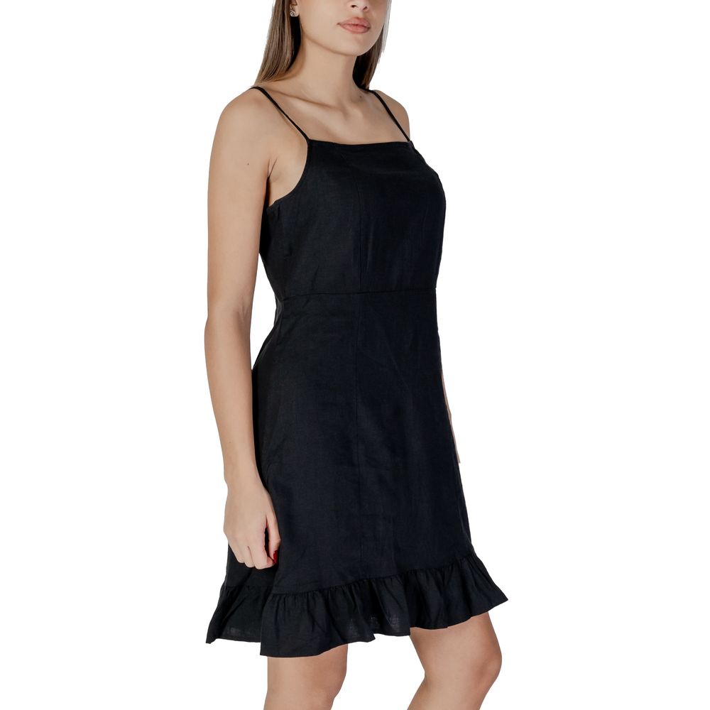 B.Young Black Linen Midi LUNESCAPE