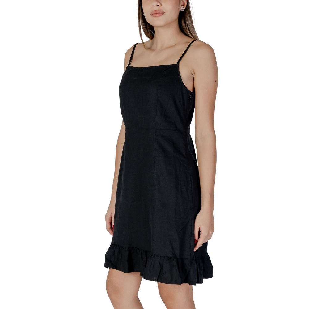B.Young Black Linen Midi LUNESCAPE