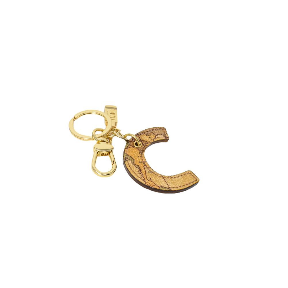 Alviero Martini Prima Classe Beige Leather Keychain LUNESCAPE