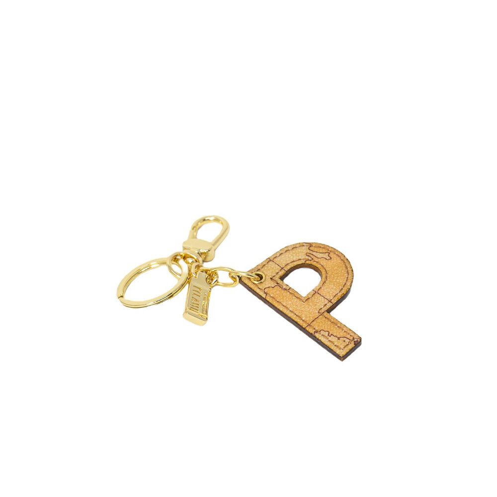 Alviero Martini Prima Classe Beige Leather Keychain LUNESCAPE