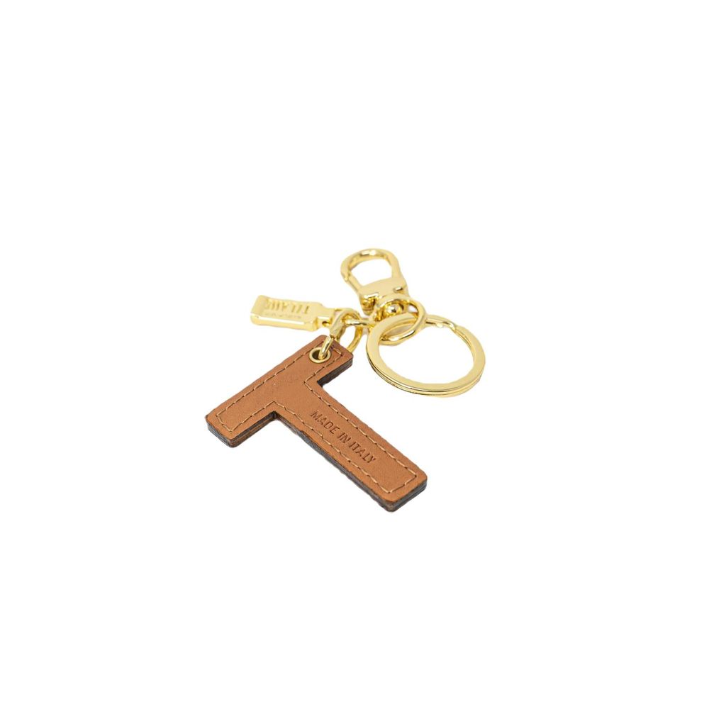 Alviero Martini Prima Classe Beige Leather Keychain LUNESCAPE