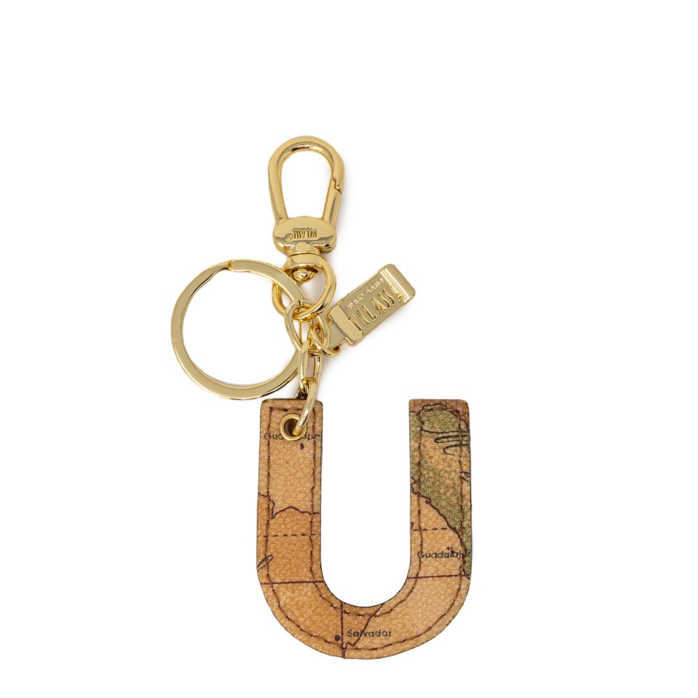 Alviero Martini Prima Classe Beige Leather Keychain LUNESCAPE
