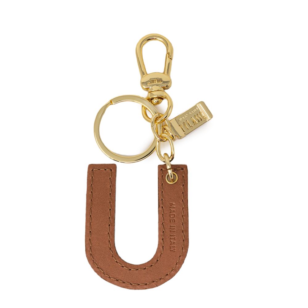 Alviero Martini Prima Classe Beige Leather Keychain LUNESCAPE
