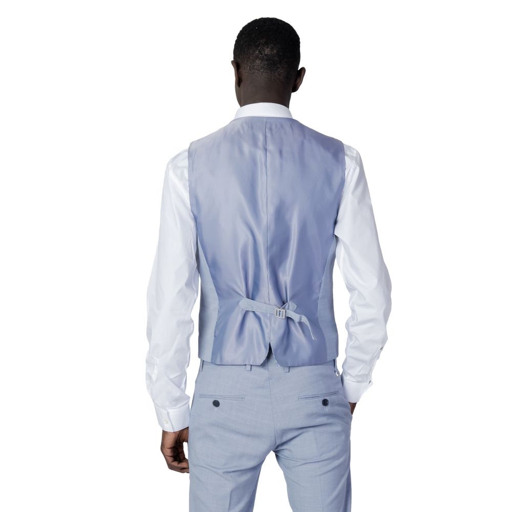 Antony Morato Blue Polyester Waistcoat LUNESCAPE