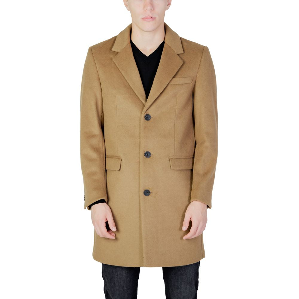 Antony Morato Beige Polyester Coat LUNESCAPE