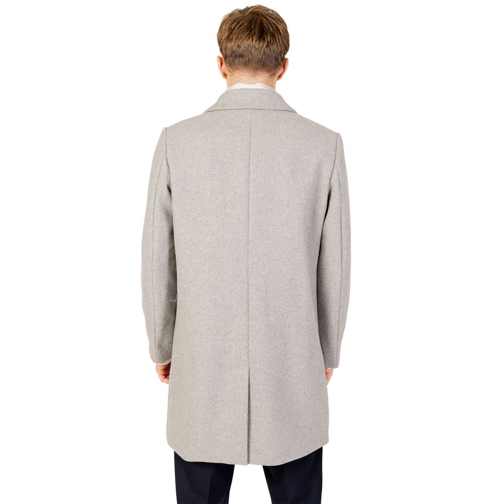 Antony Morato Gray Polyester Coat LUNESCAPE