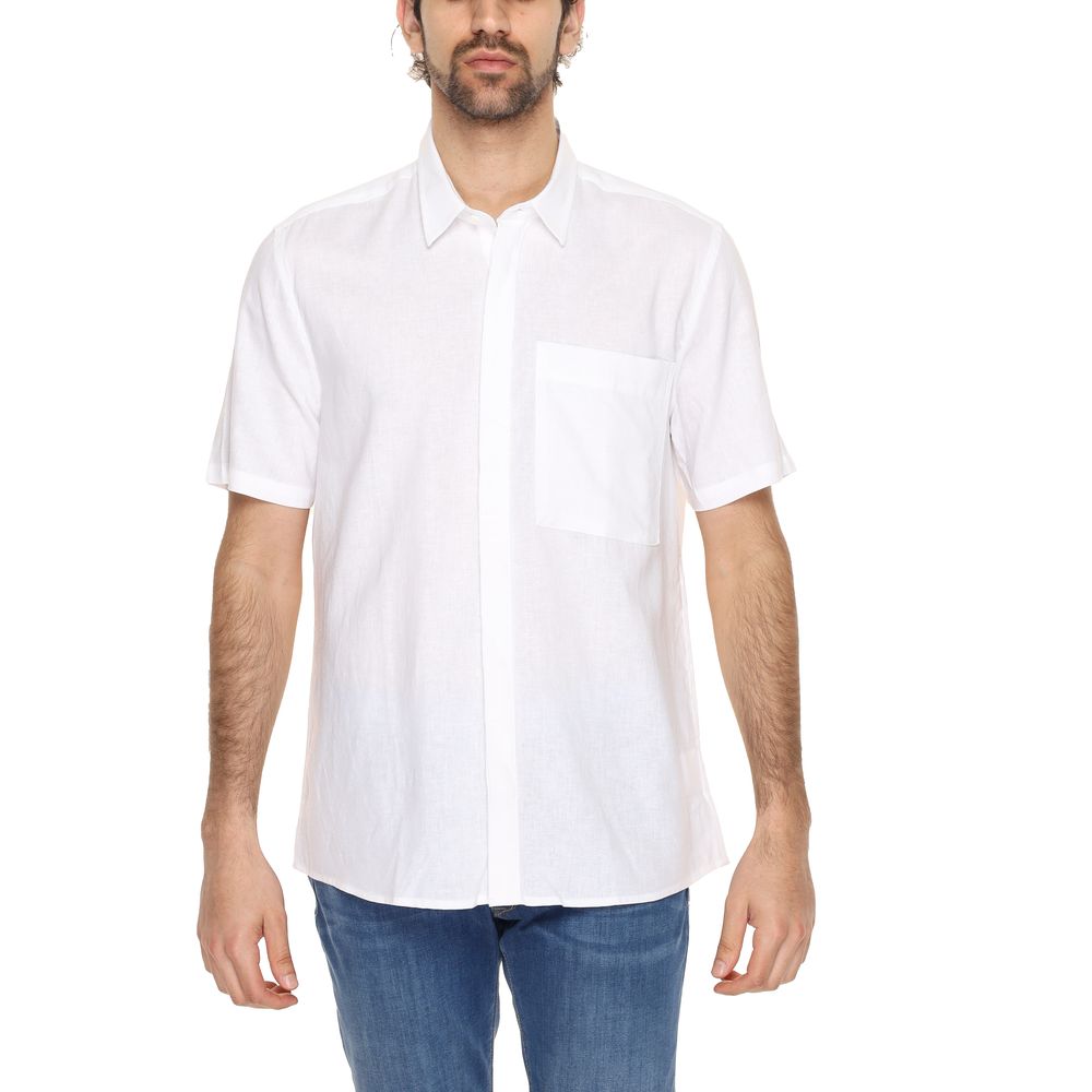 Antony Morato White Linen Short Sleeve Shirt