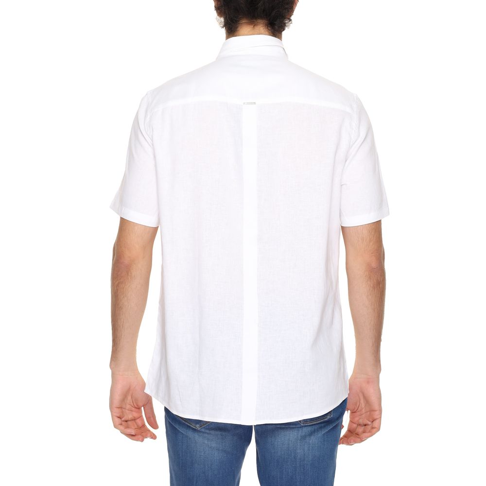 Antony Morato White Linen Short Sleeve Shirt