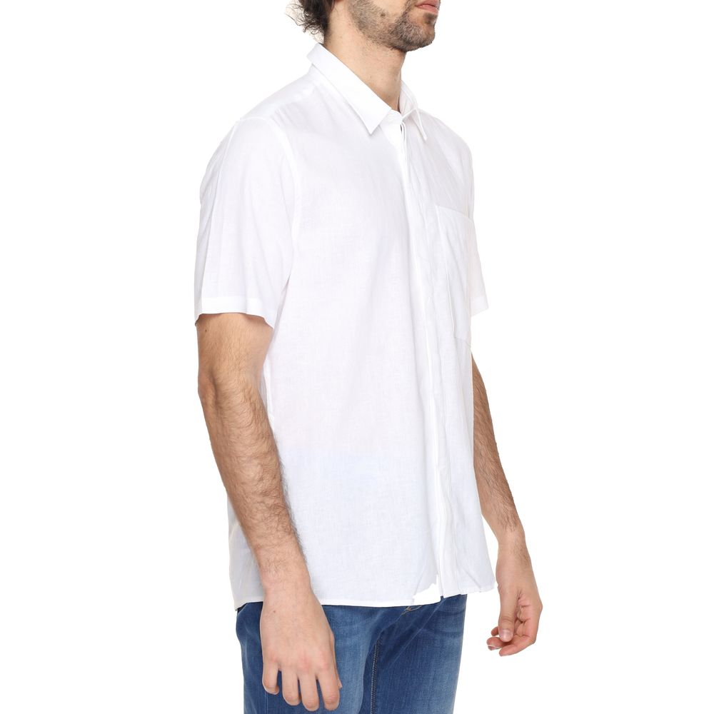 Antony Morato White Linen Short Sleeve Shirt
