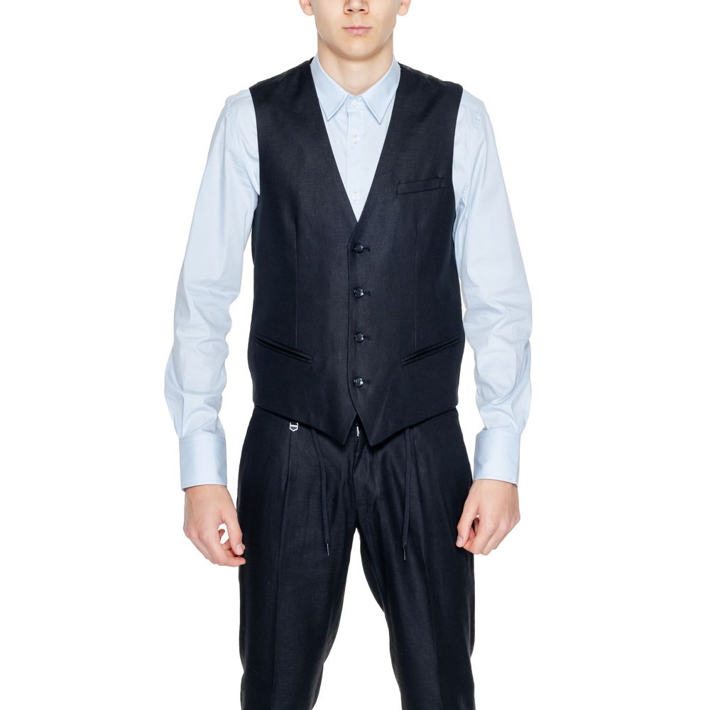 Antony Morato Black Linen Waistcoat LUNESCAPE