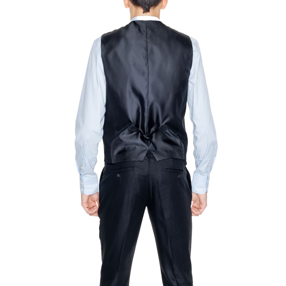 Antony Morato Black Linen Waistcoat LUNESCAPE