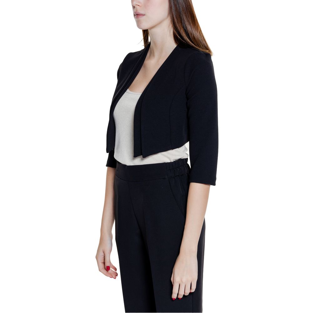 Rinascimento Black Polyester Sleeveless Jacket