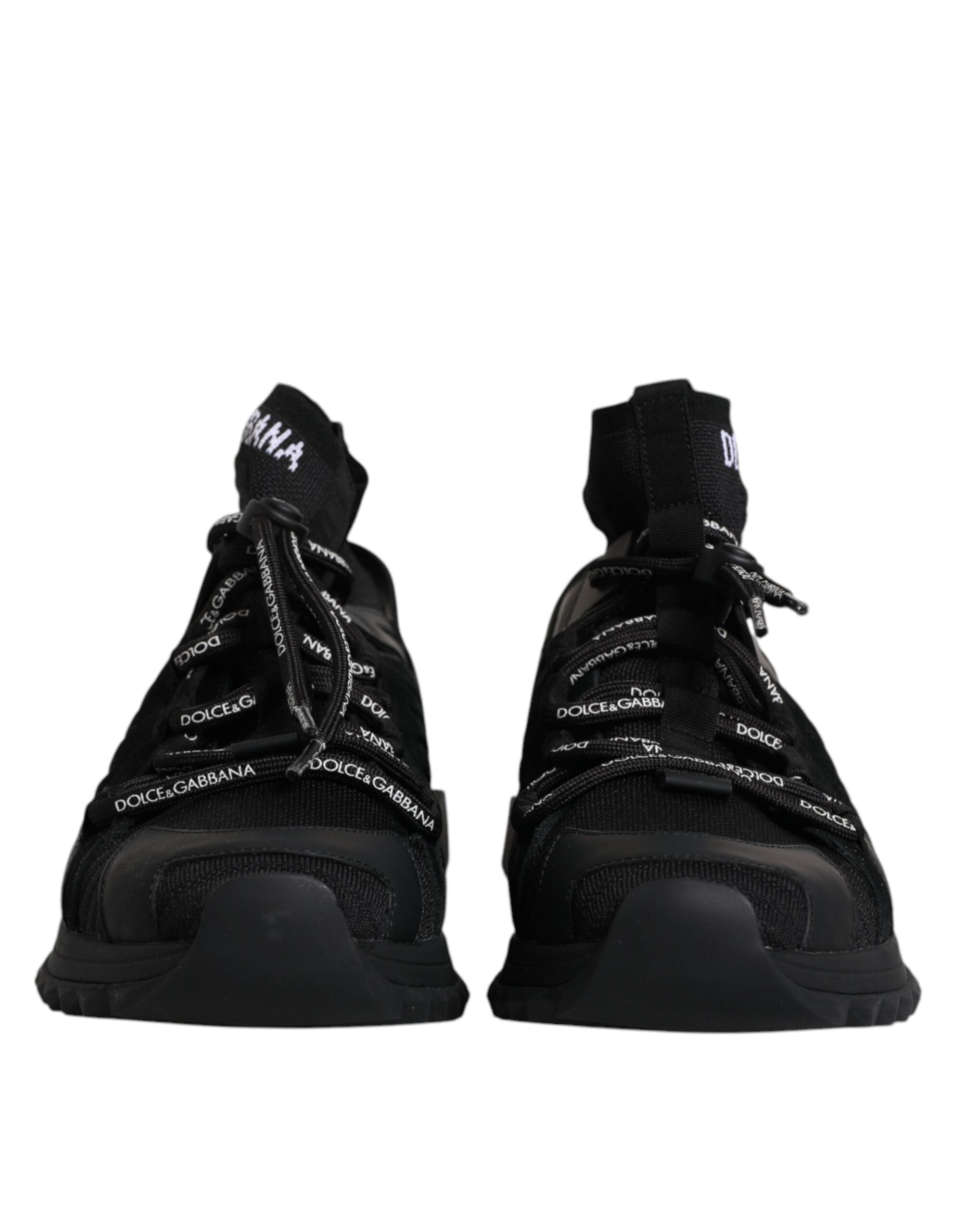 Dolce & Gabbana Black Sorrento Logo Men Sneakers Socks Shoes LUNESCAPE