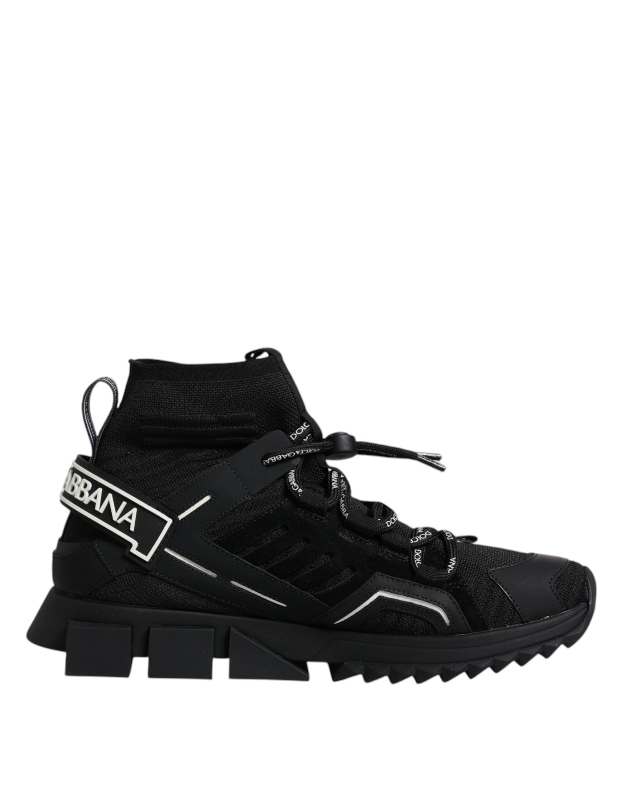 Dolce & Gabbana Black Sorrento Logo Men Sneakers Socks Shoes LUNESCAPE