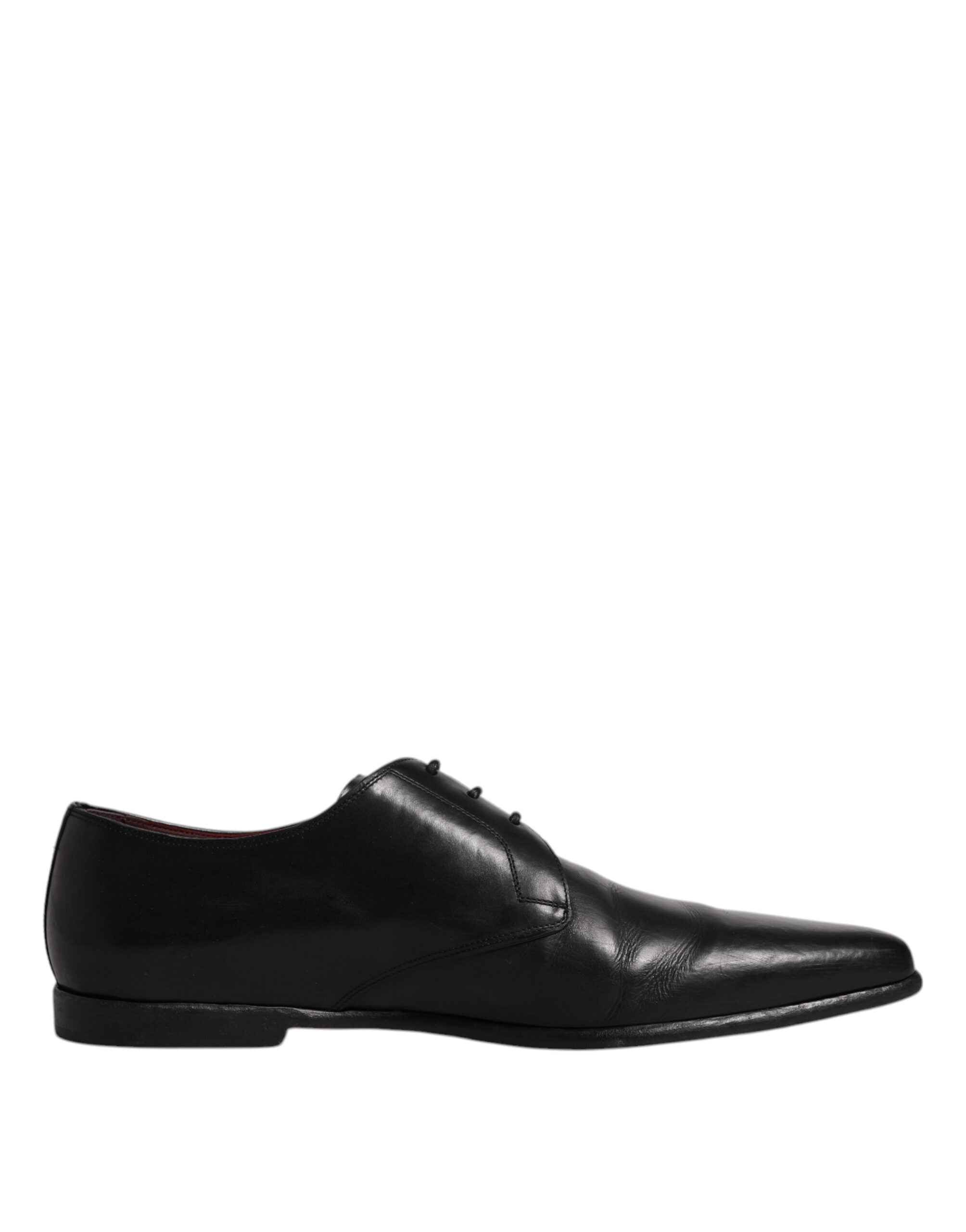 Dolce & Gabbana Black Leather Lace Up Men Derby Formal Shoes LUNESCAPE