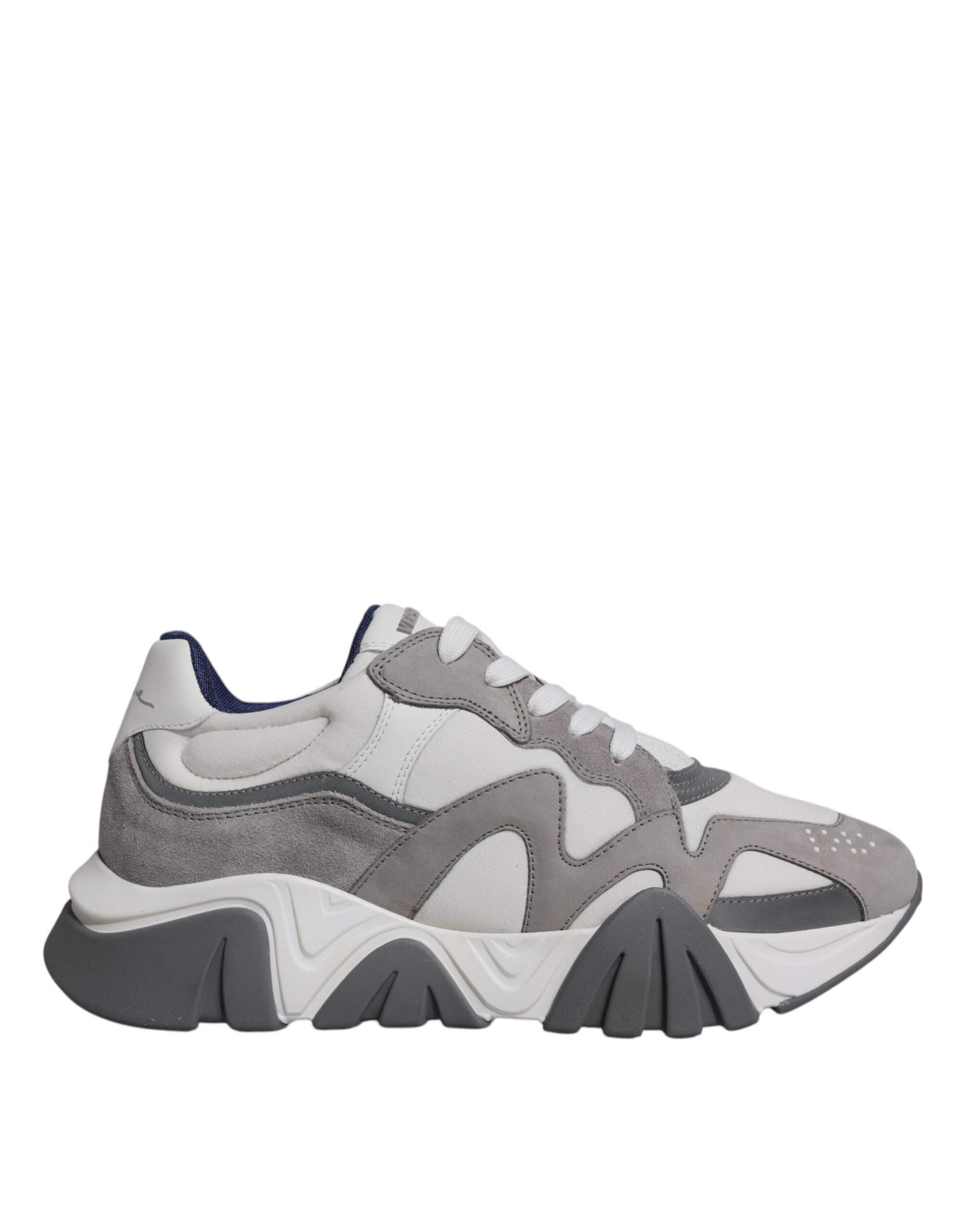 Versace Grey Leather Neoprene Chunky Low Top Squalo Sneakers Shoes LUNESCAPE
