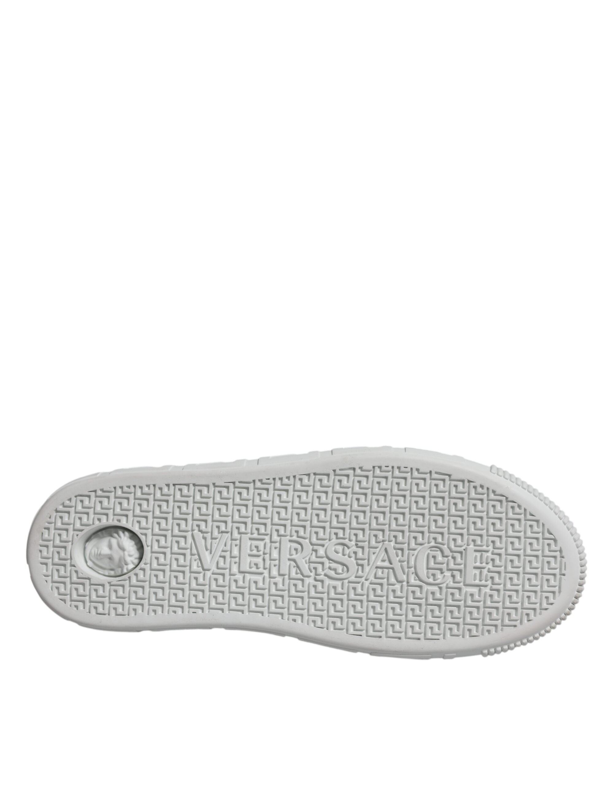 Versace White Pink Greca Print Platform Low Top Sneakers Shoes LUNESCAPE