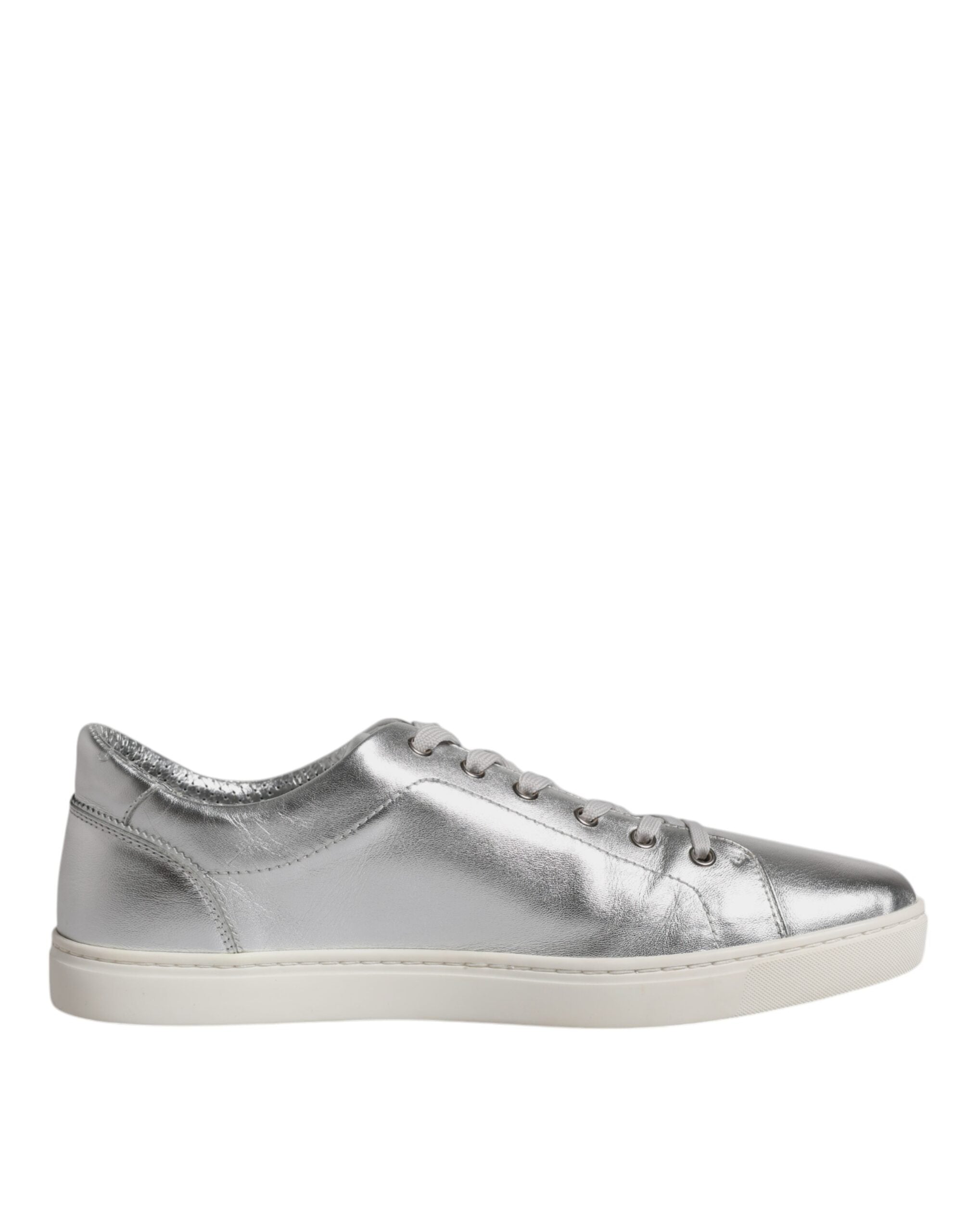 Dolce & Gabbana Silver London Low Top Leather Sneakers Shoes LUNESCAPE