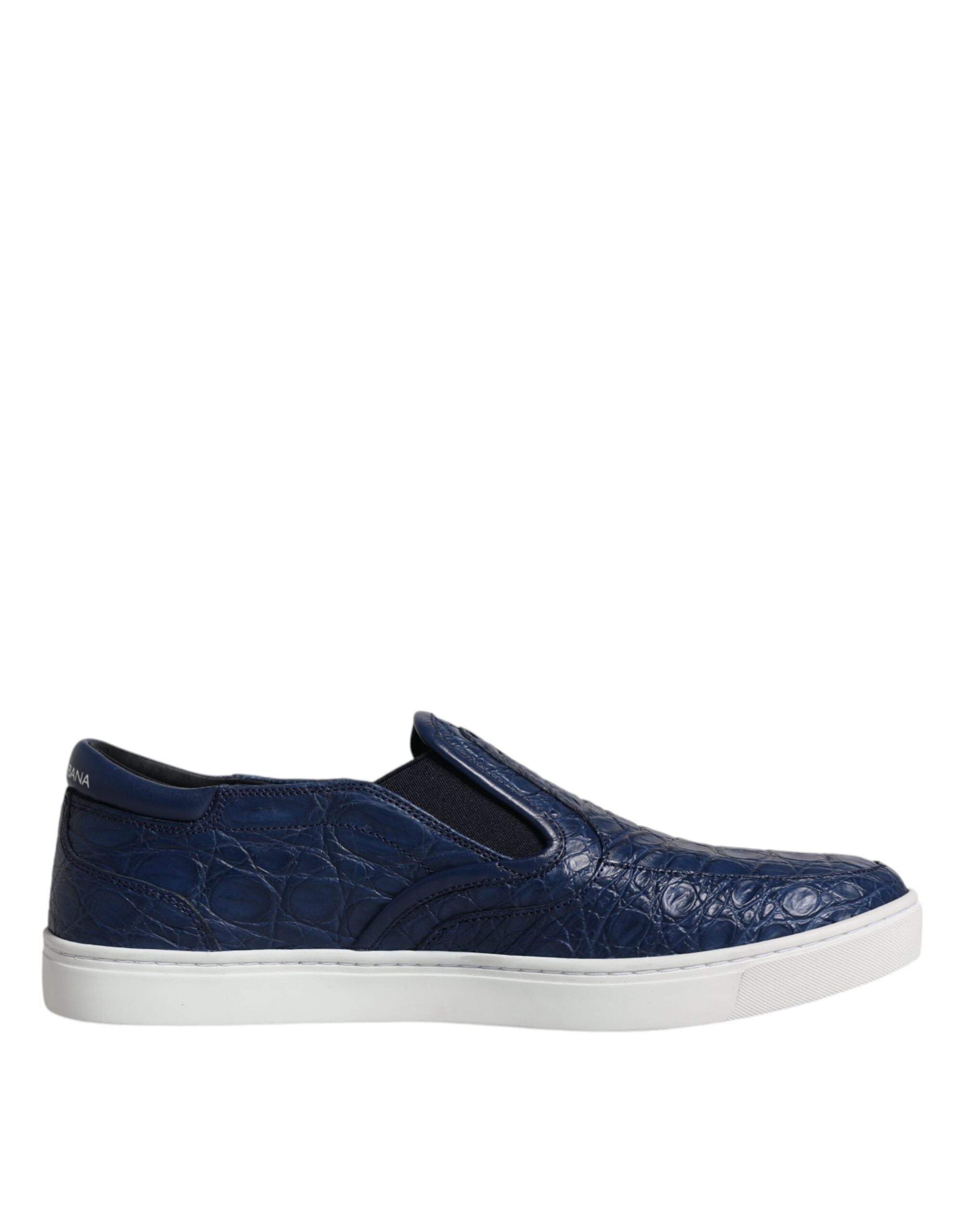 Dolce & Gabbana Blue Croc Exotic Leather Men Sneakers Shoes LUNESCAPE