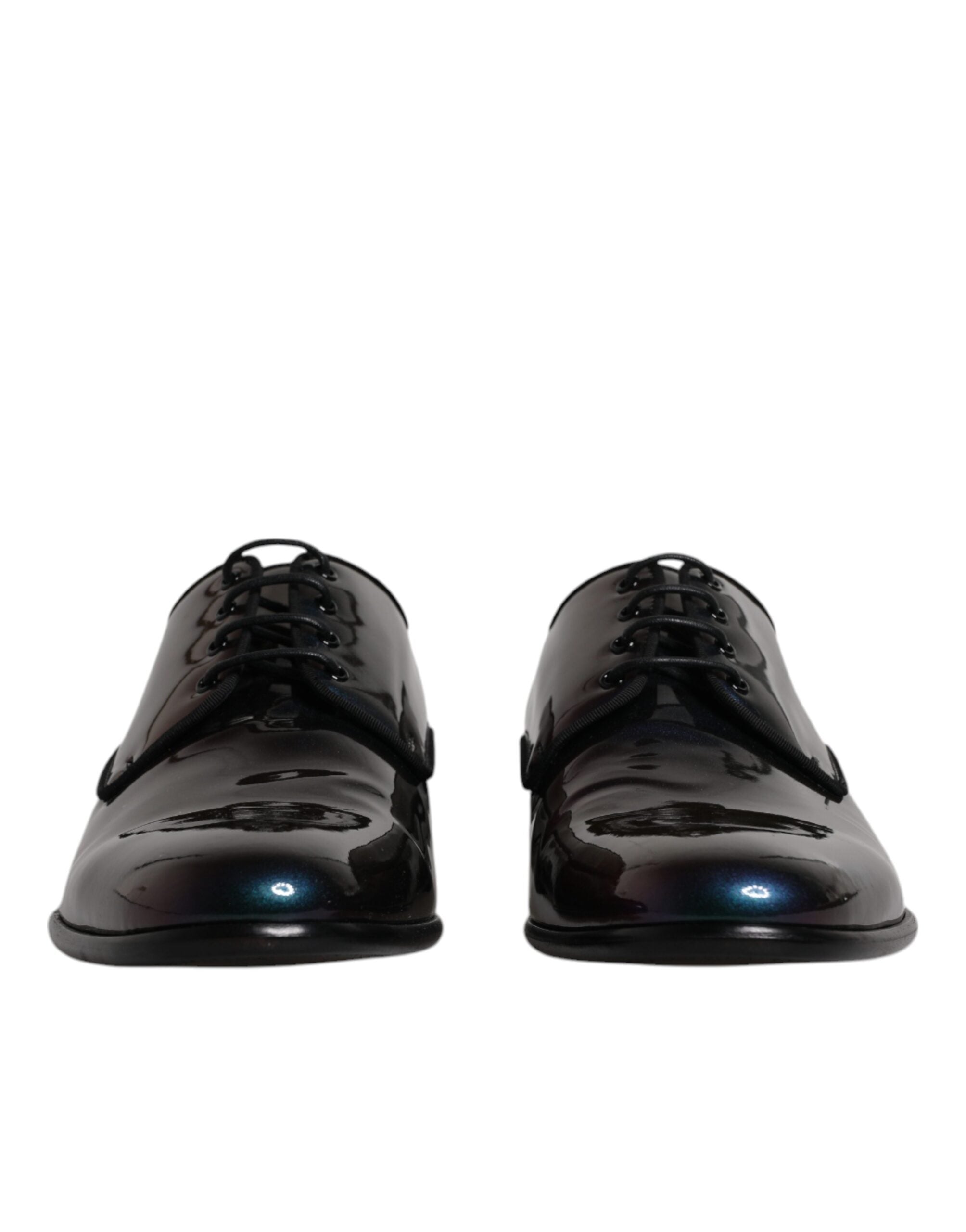 Dolce & Gabbana Peacock Patent Leather Derby Men Dress Shoes LUNESCAPE