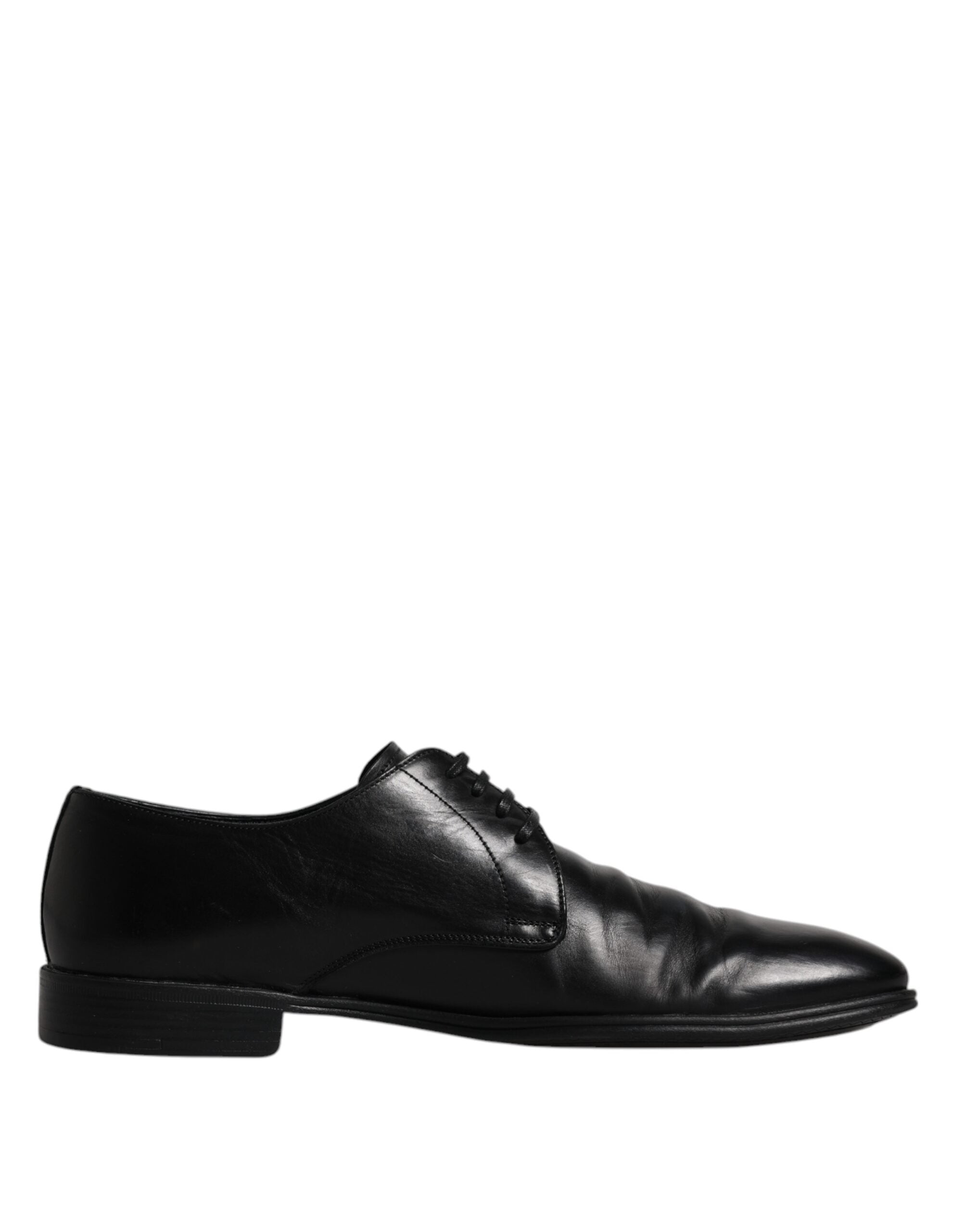 Dolce & Gabbana Black Leather Lace Up Men Derby Formal Shoes LUNESCAPE
