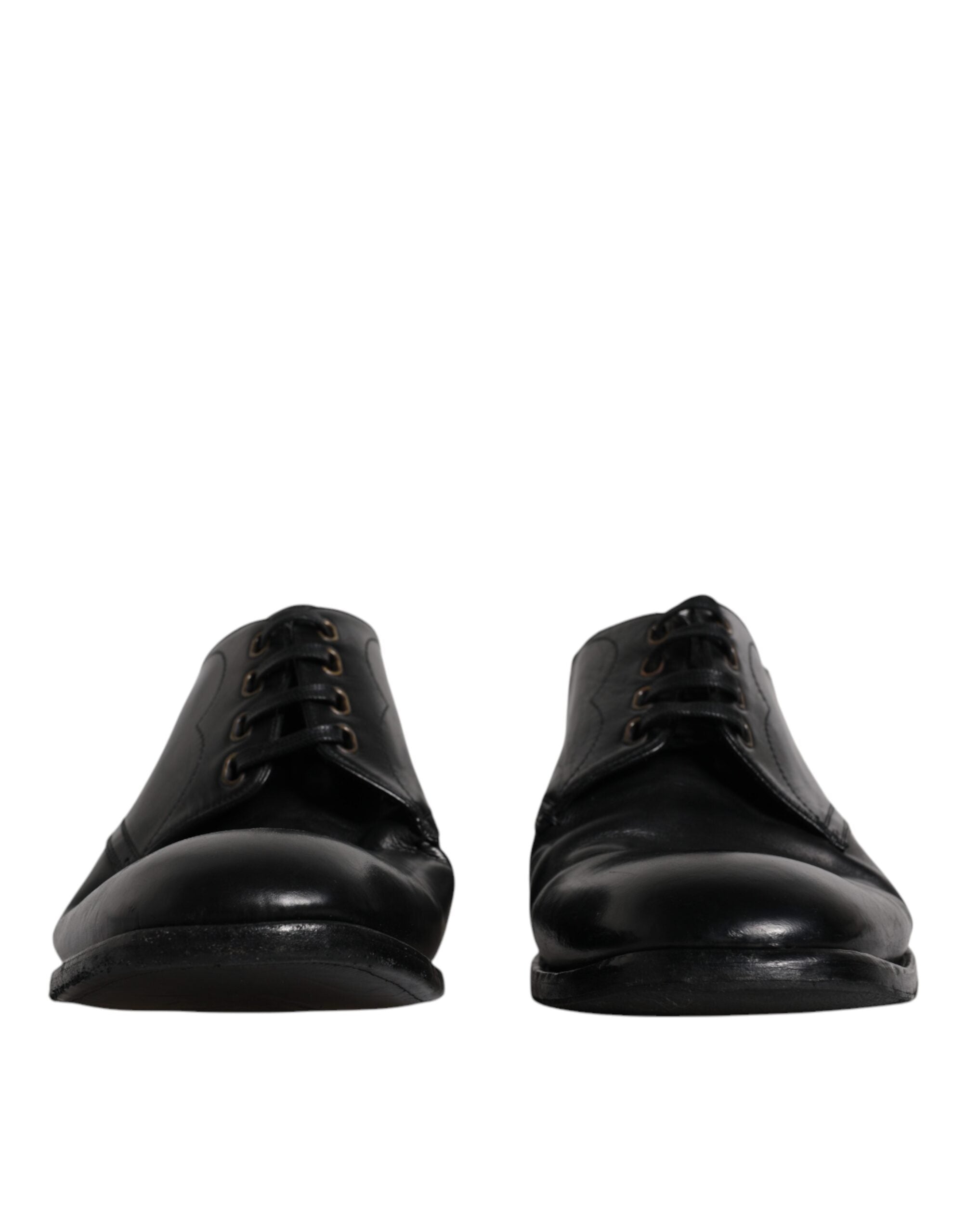 Dolce & Gabbana Black Leather Derby Formal Men Dress Shoes LUNESCAPE