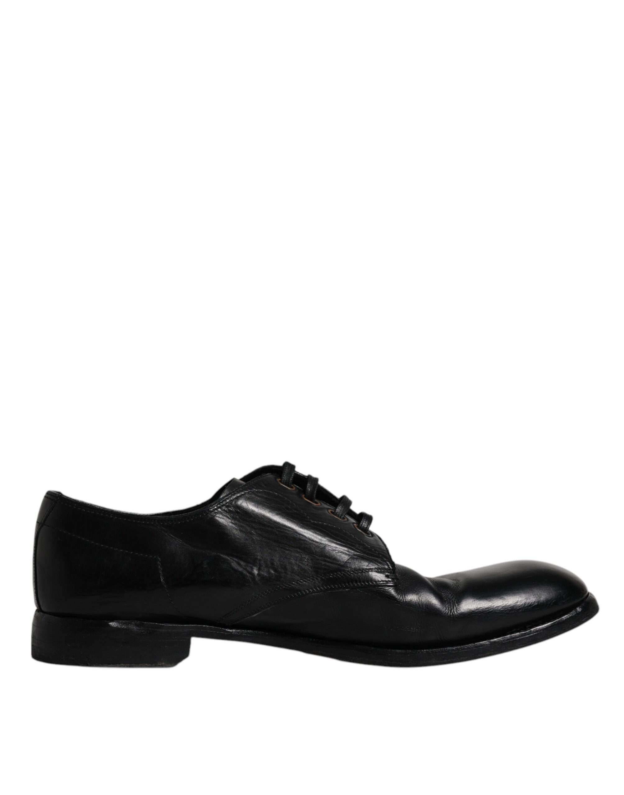 Dolce & Gabbana Black Leather Derby Formal Men Dress Shoes LUNESCAPE