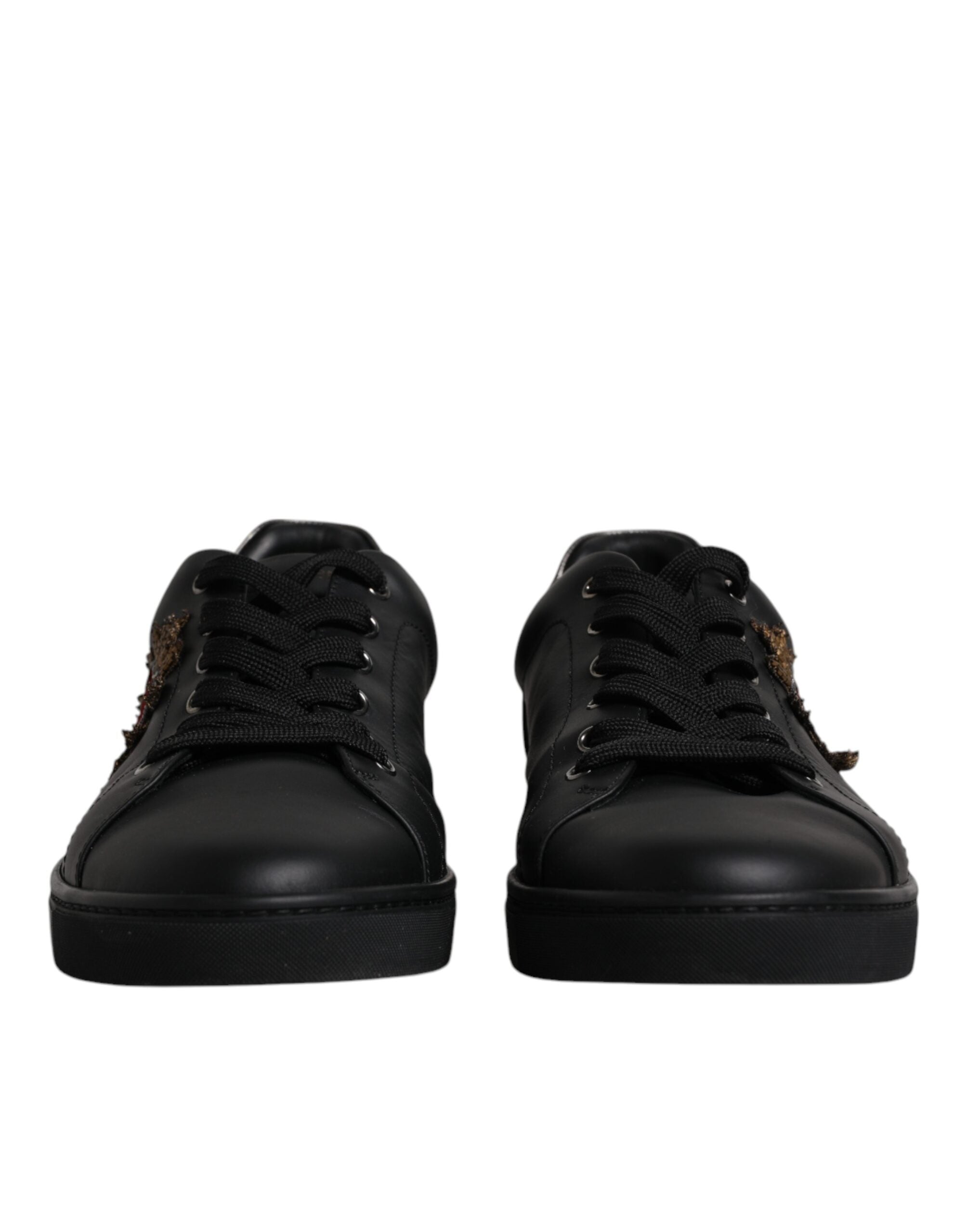 Dolce & Gabbana Black Leather London Heart Men Sneakers Shoes LUNESCAPE